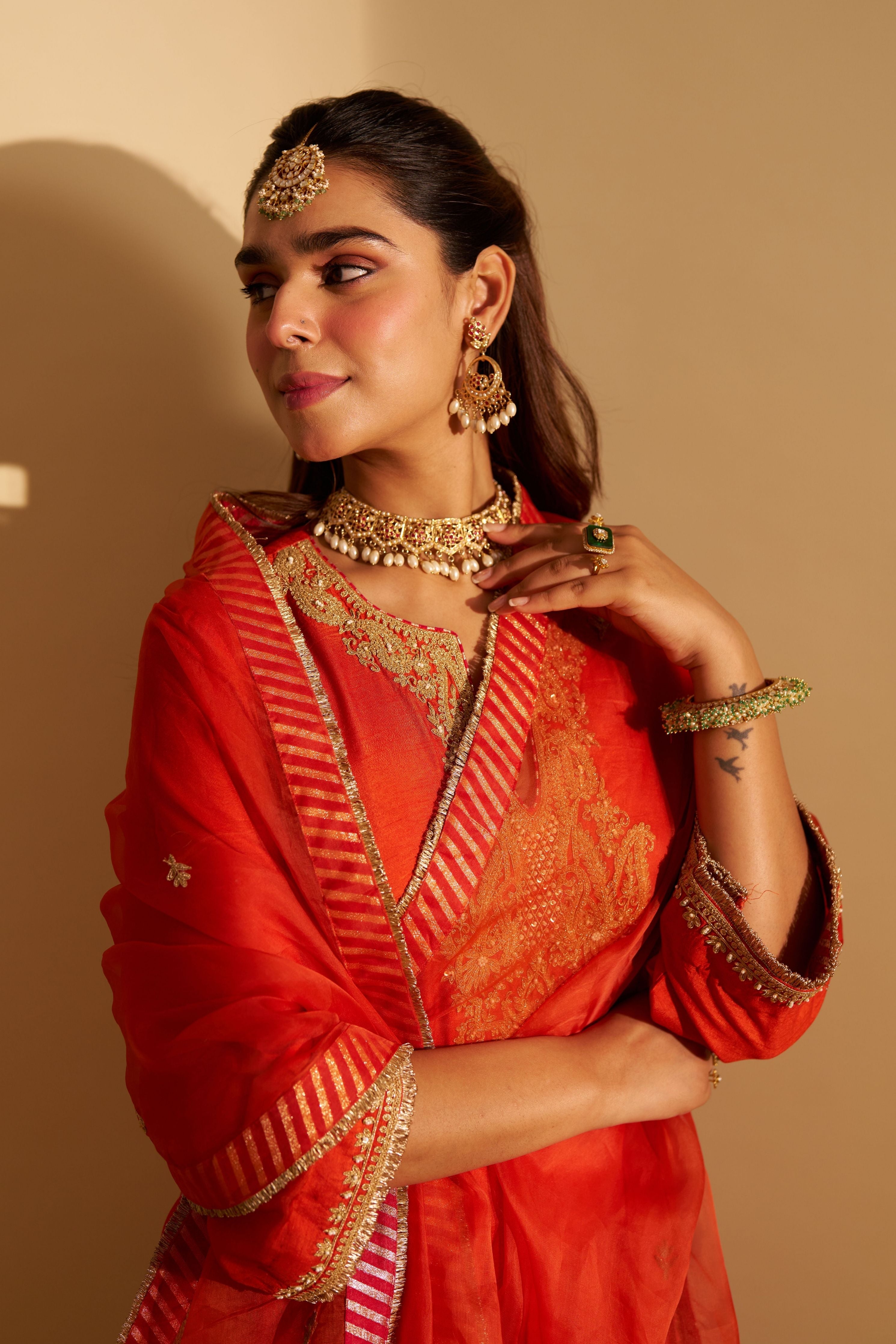 Amaya Long Kaftan With Salwar And Dupatta