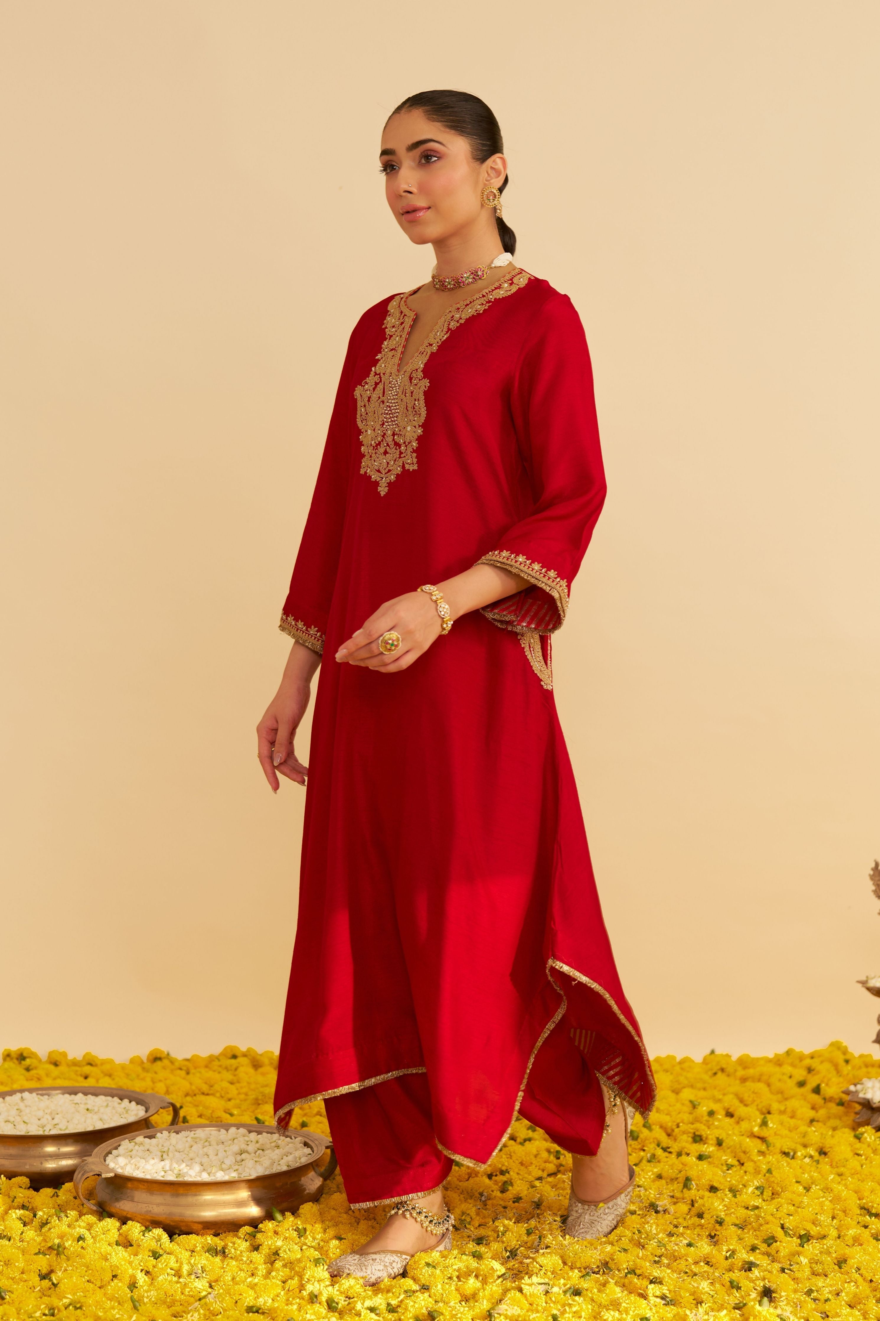 Amaya Long Kaftan With Salwar And Dupatta