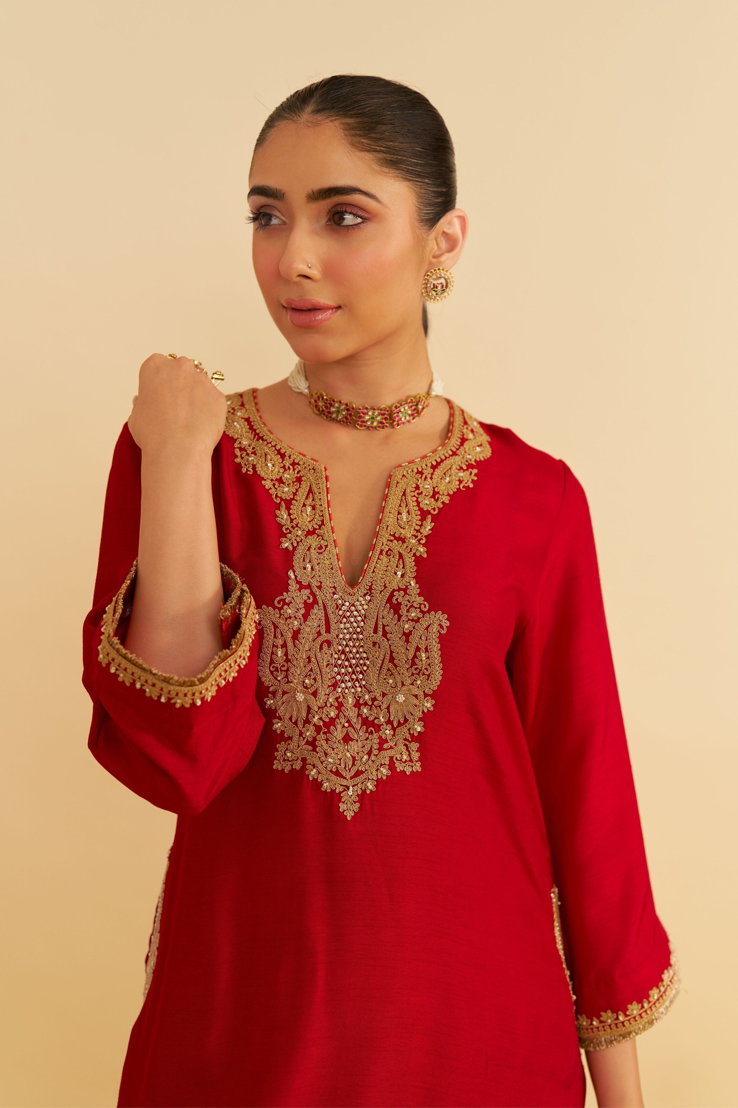 Amaya Long Kaftan With Salwar And Dupatta