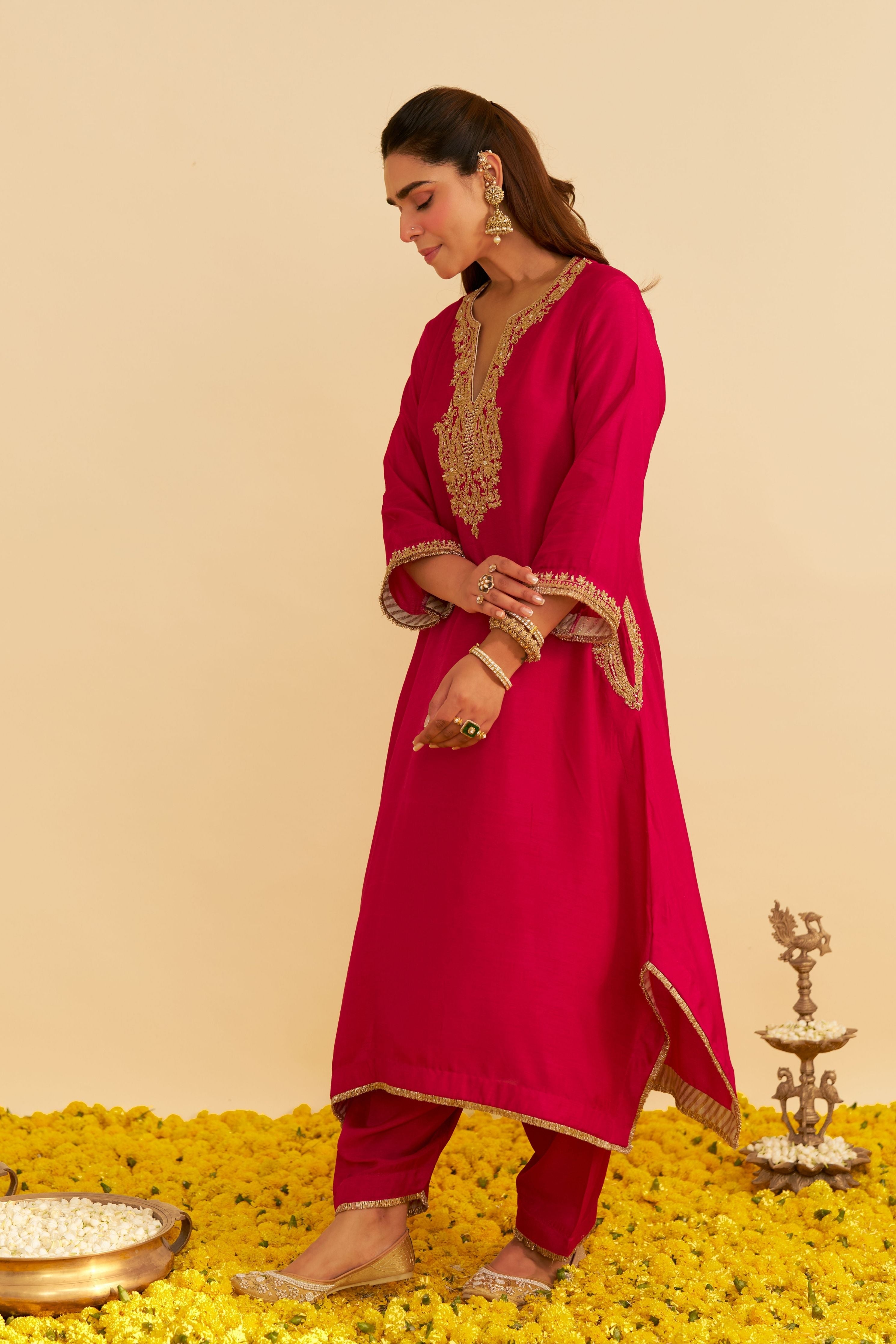 Amaya Long Kaftan With Salwar And Dupatta