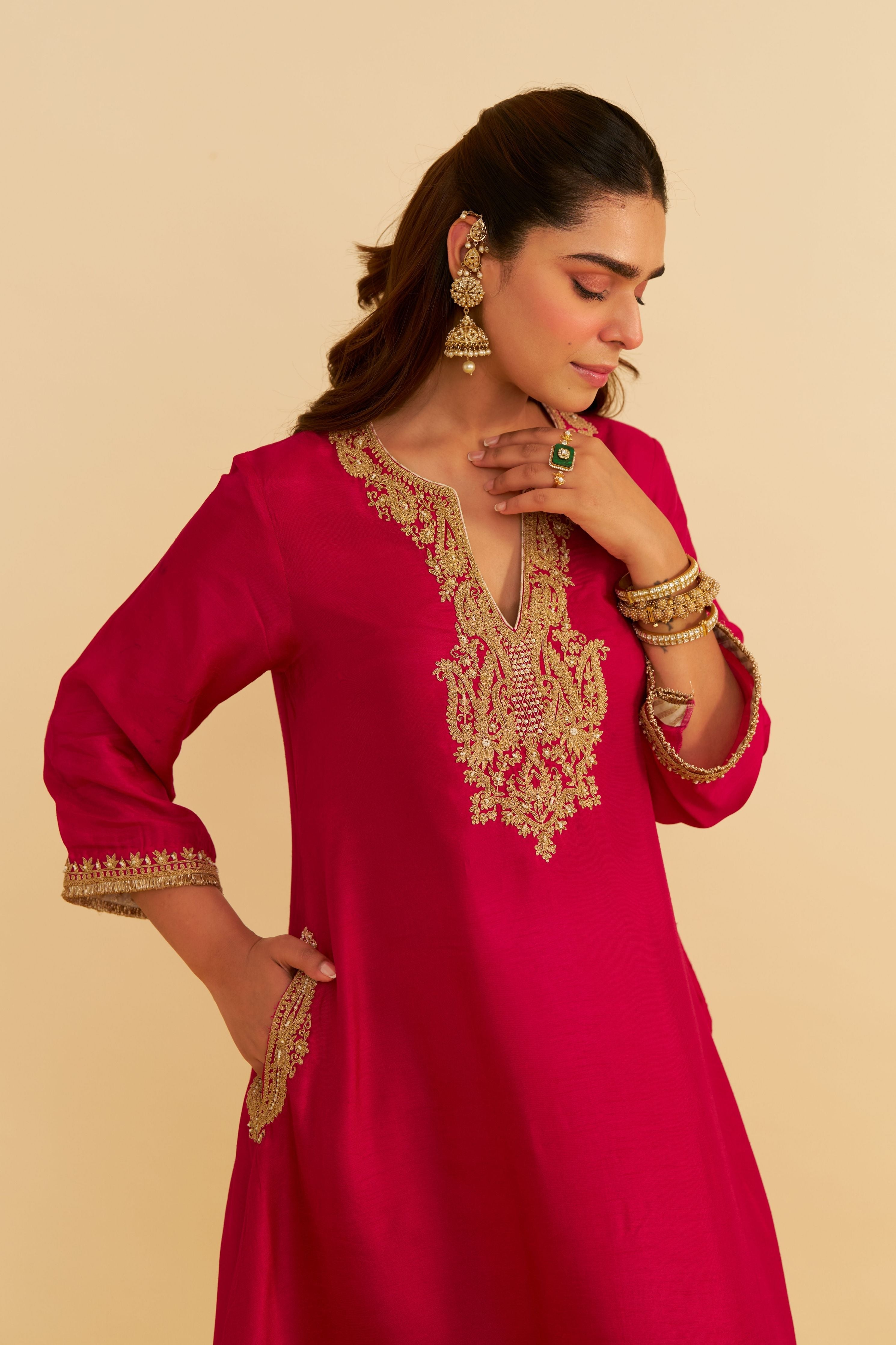 Amaya Long Kaftan With Salwar And Dupatta