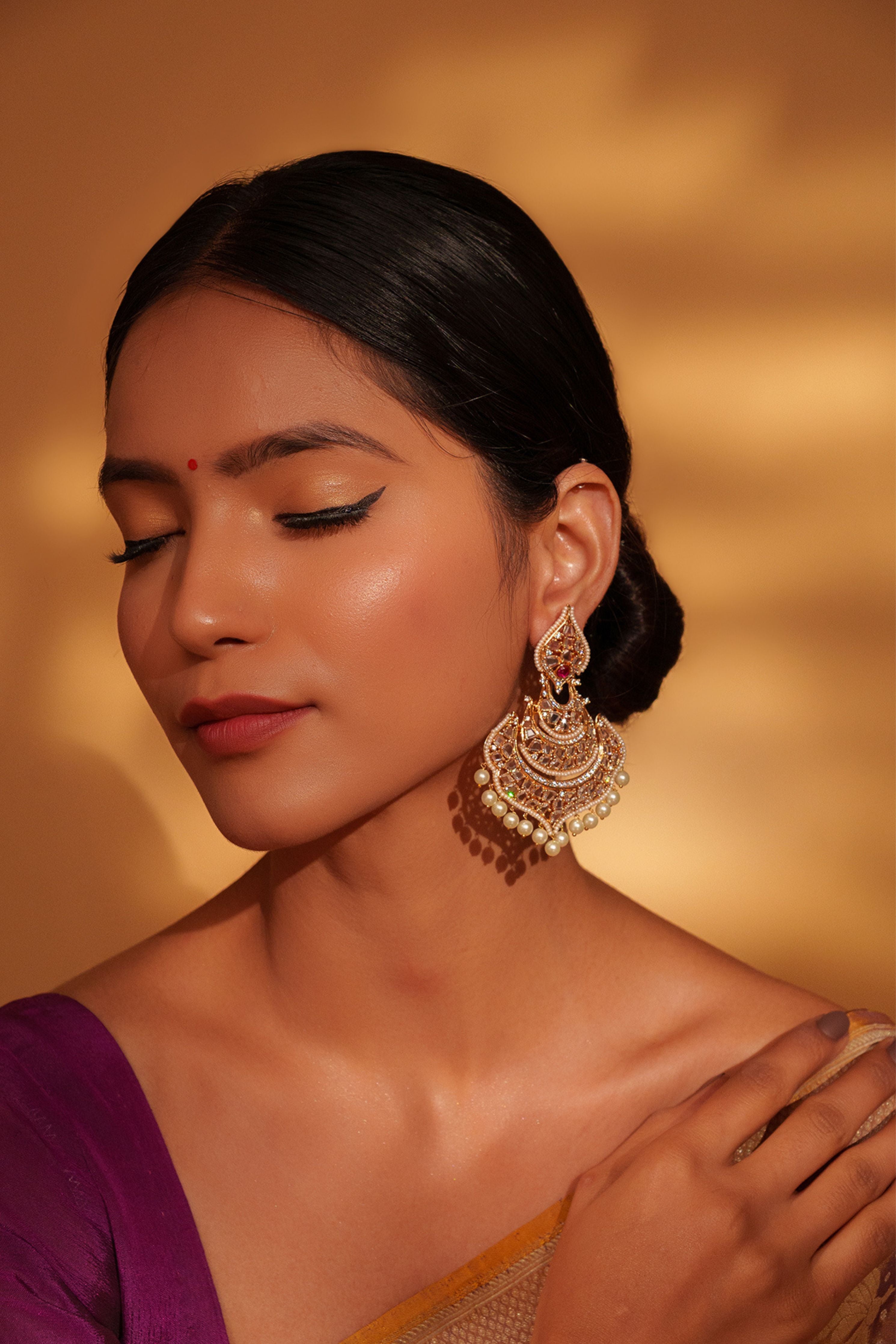 Aqua Elegant And Stylish Kundan Danglers