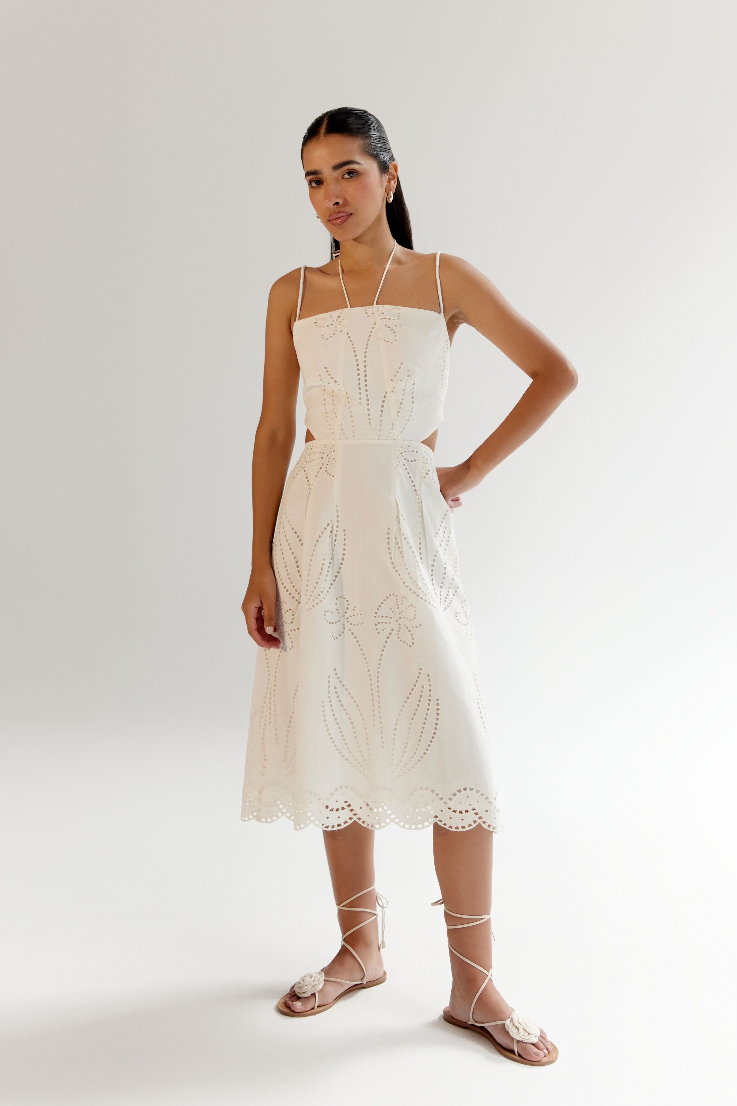 White Ariel Midi Dress
