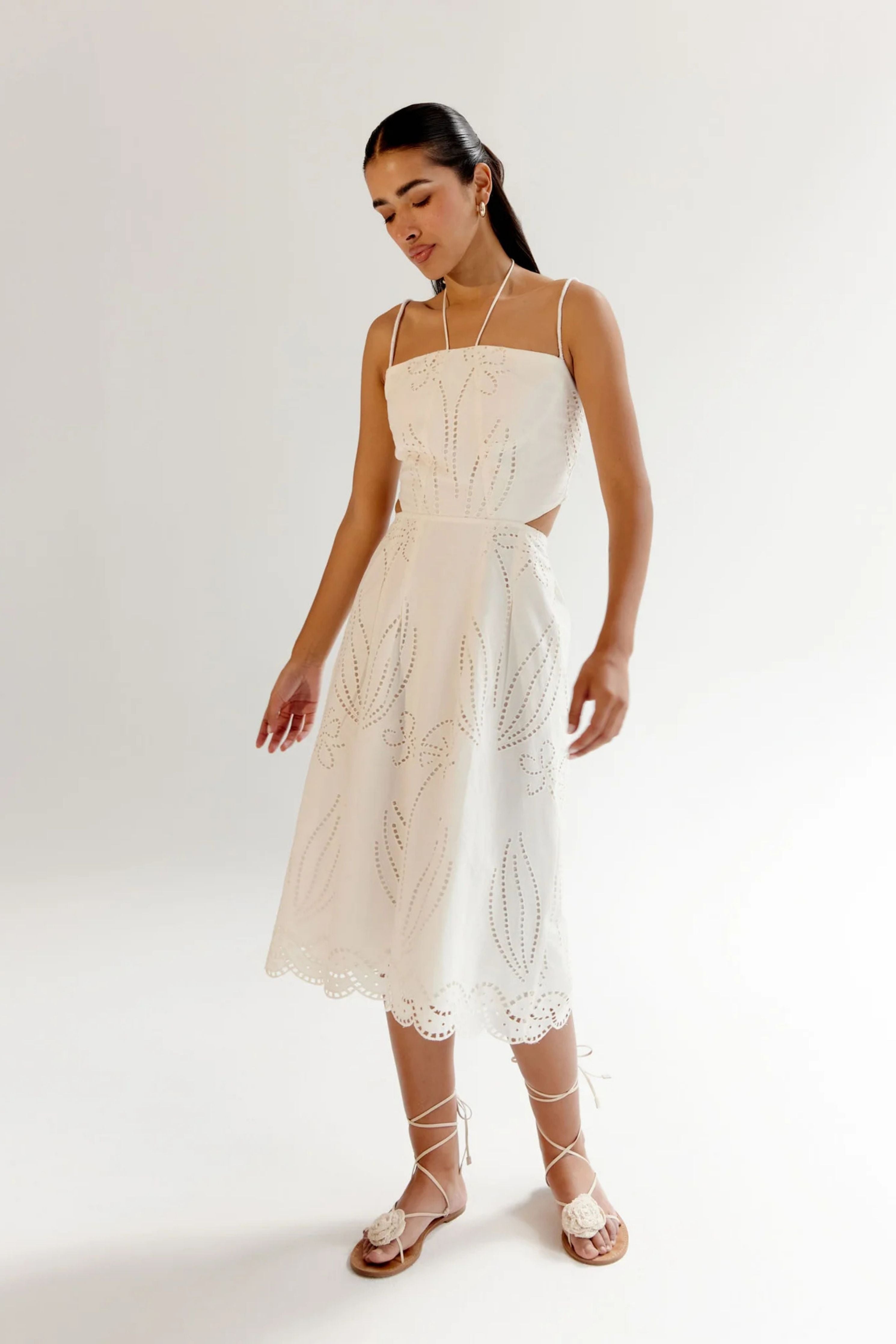 White Ariel Midi Dress