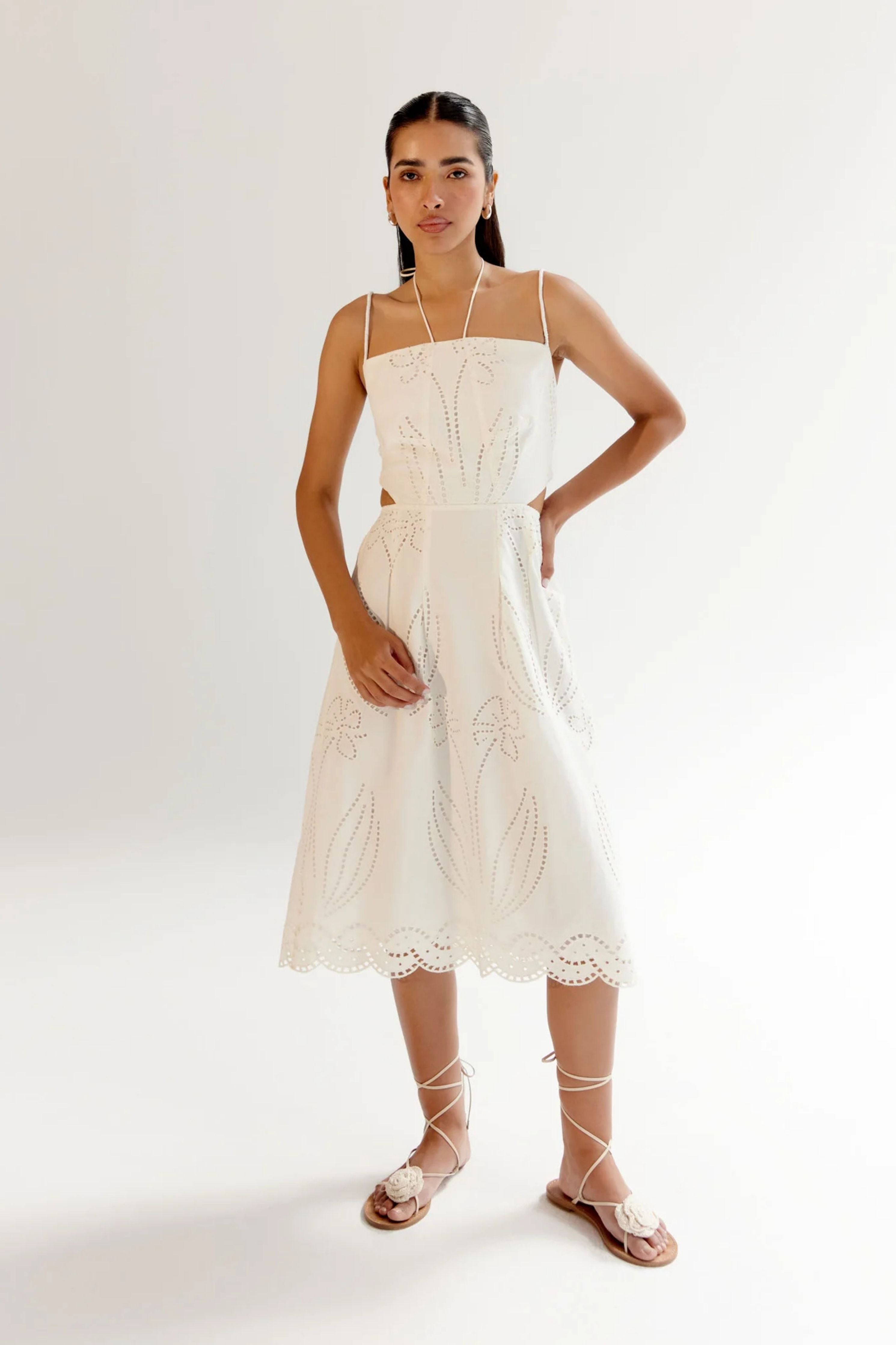 White Ariel Midi Dress