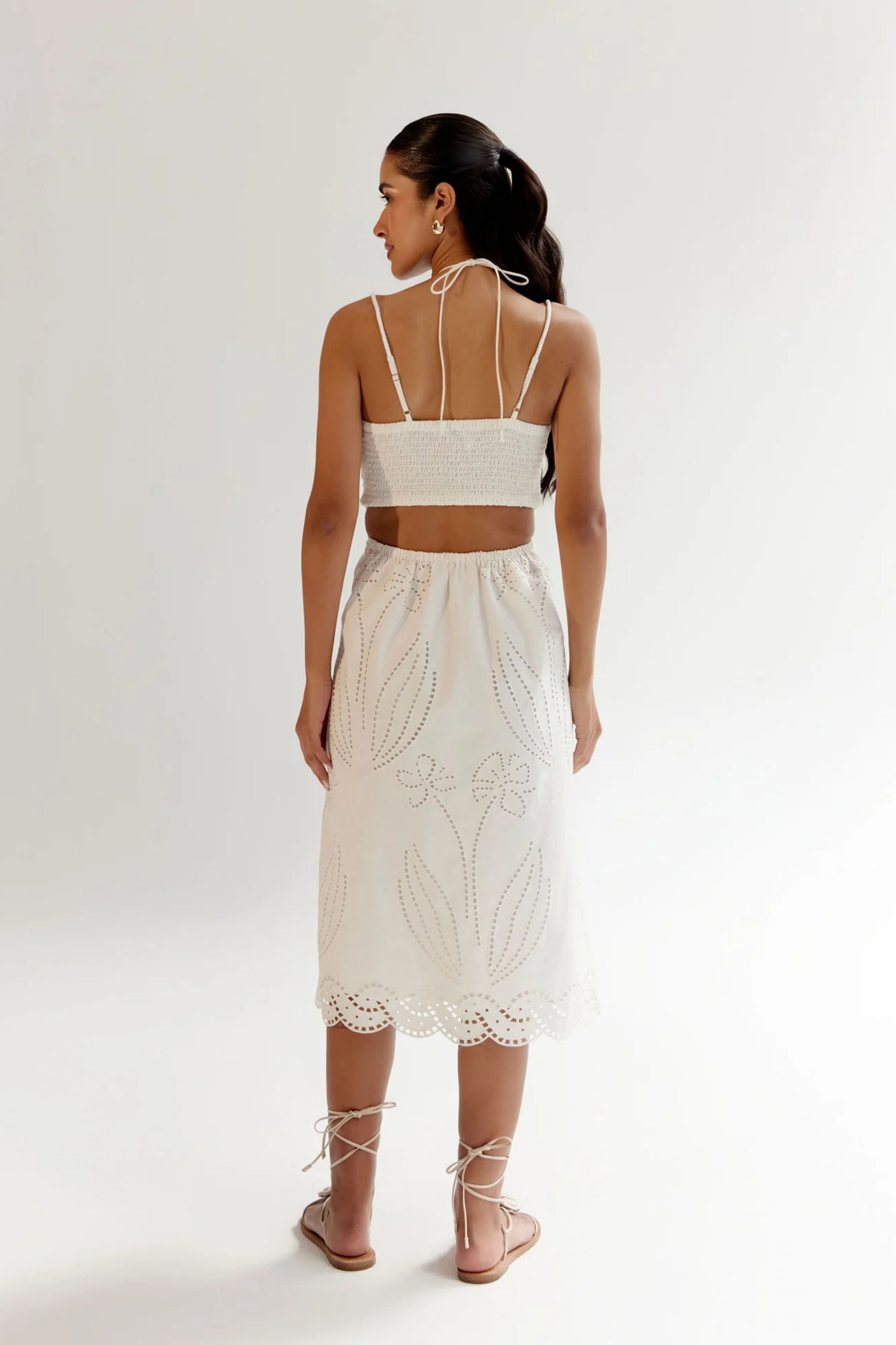 White Ariel Midi Dress