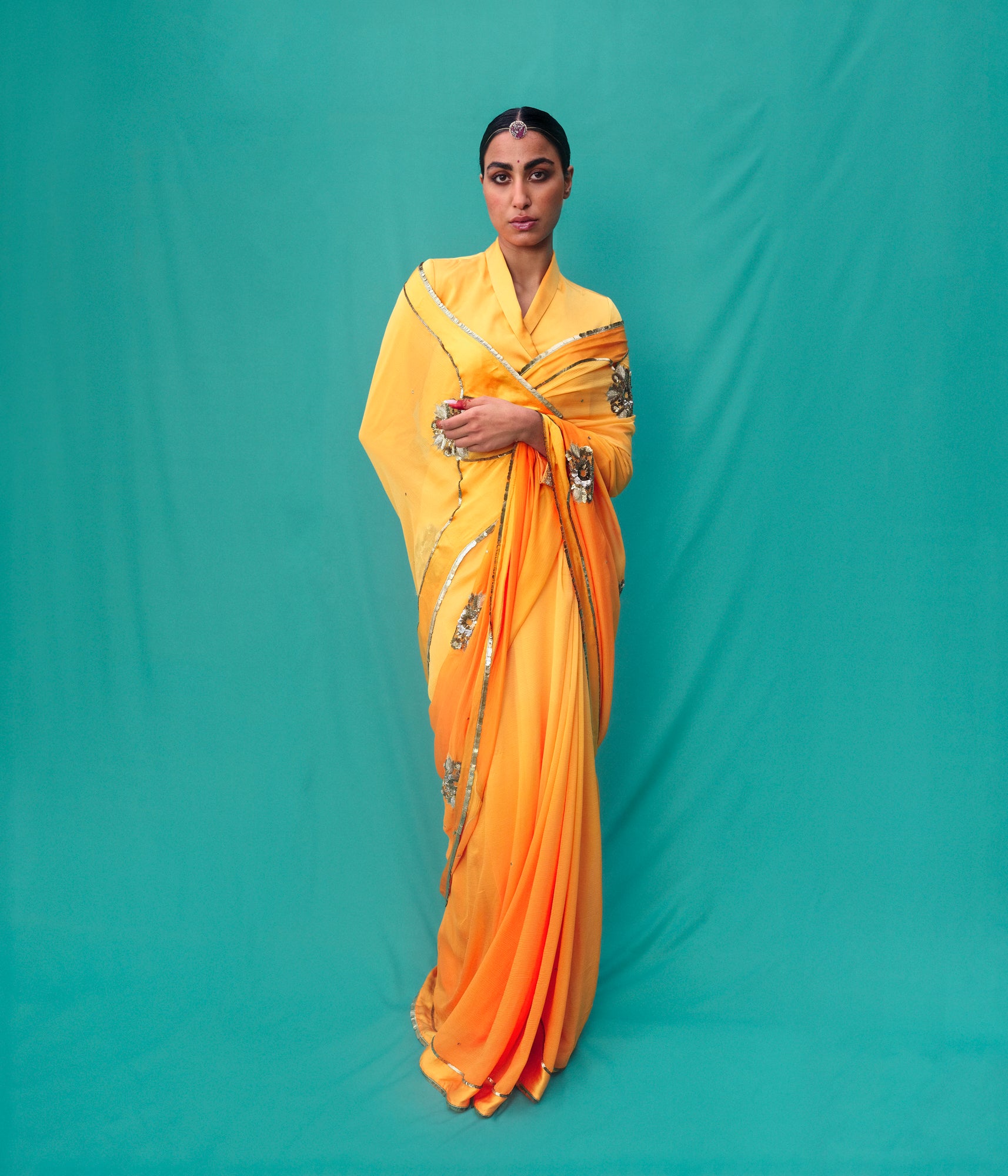 Sahasrara Yellow Saree