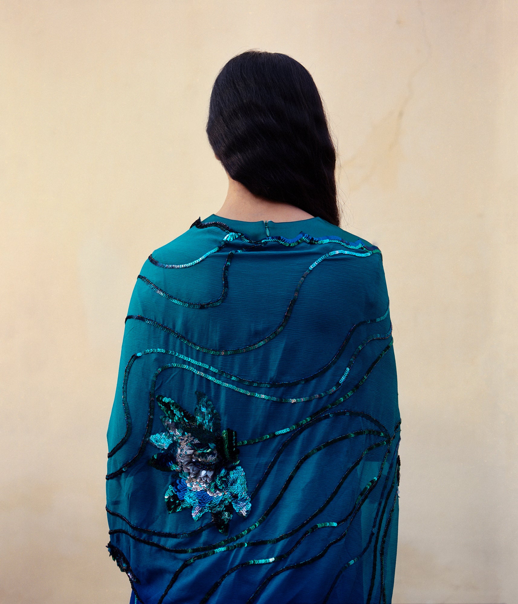 Blue Manipura Lotus Series Saree