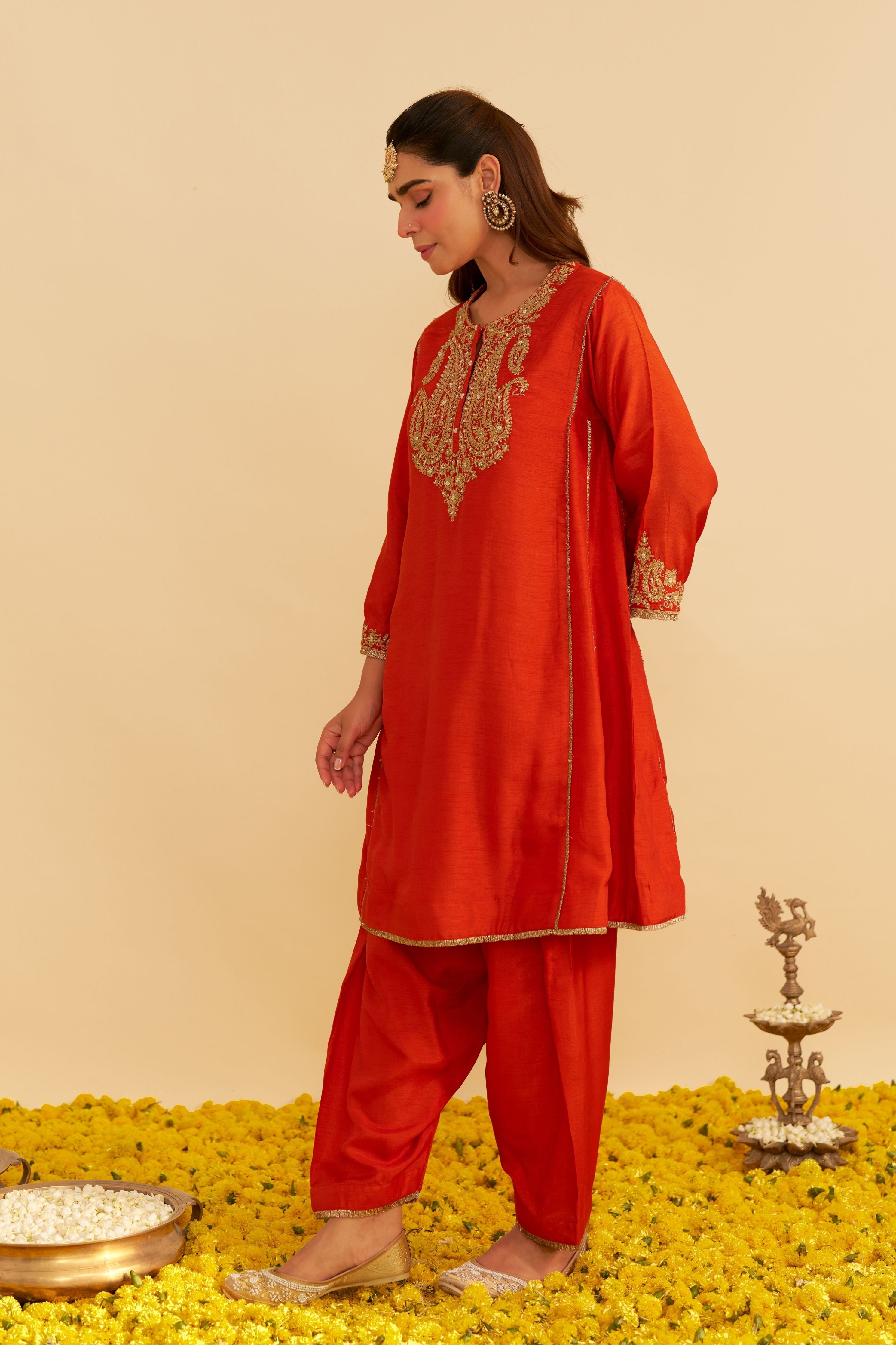 Arya Short Chauga With Salwar And Dupatta
