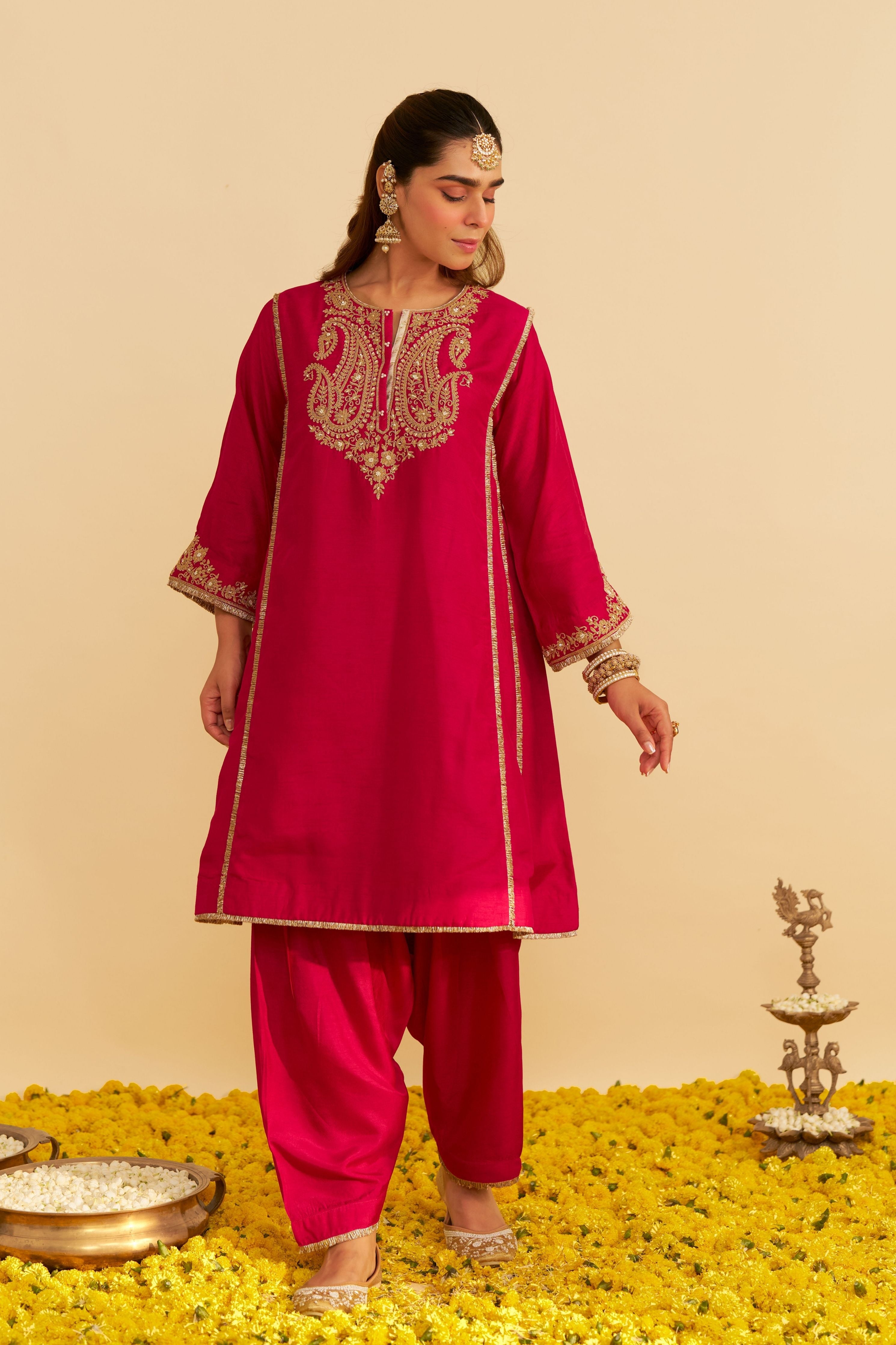Arya Short Chauga With Salwar And Dupatta