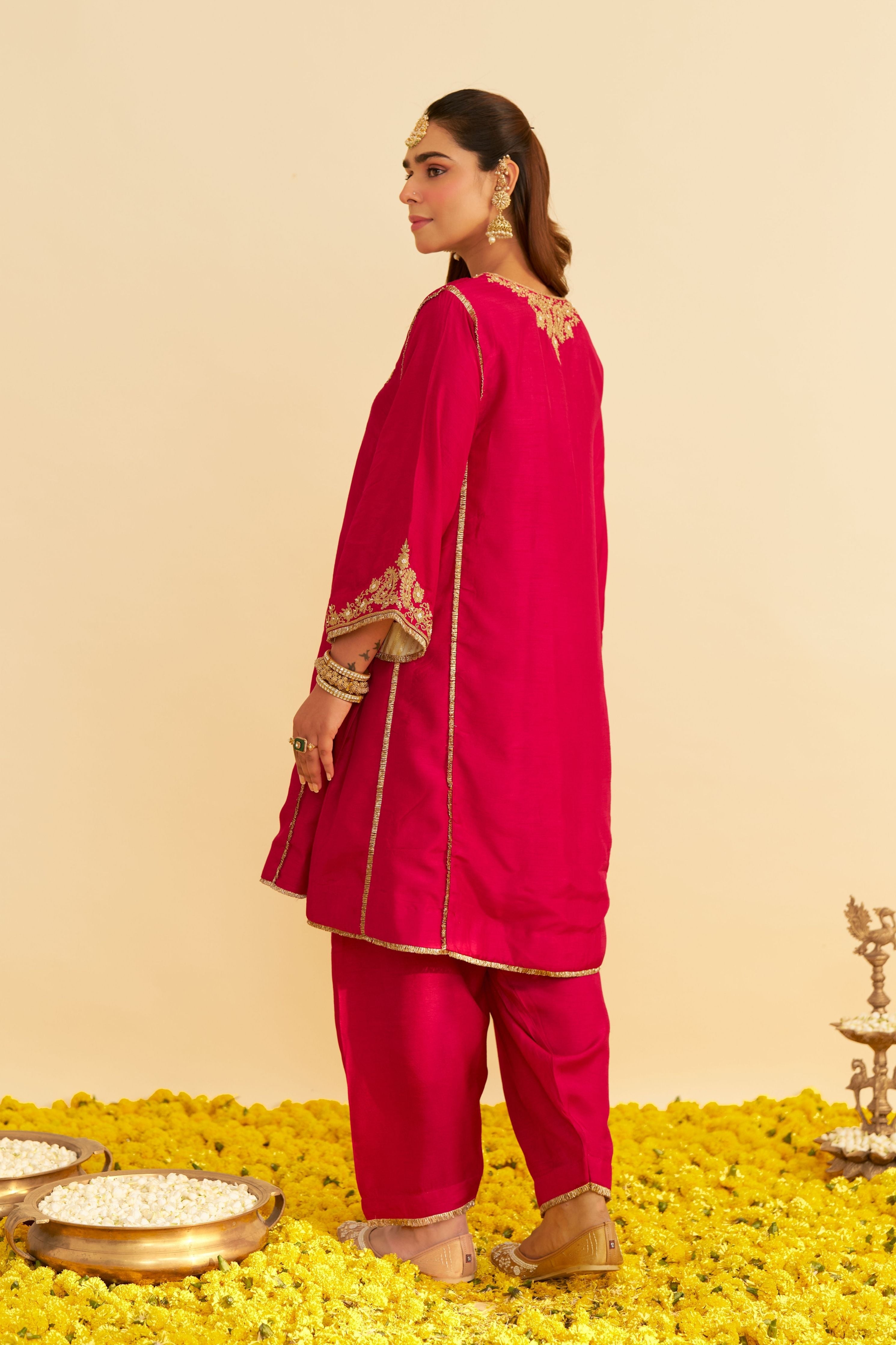 Arya Short Chauga With Salwar And Dupatta