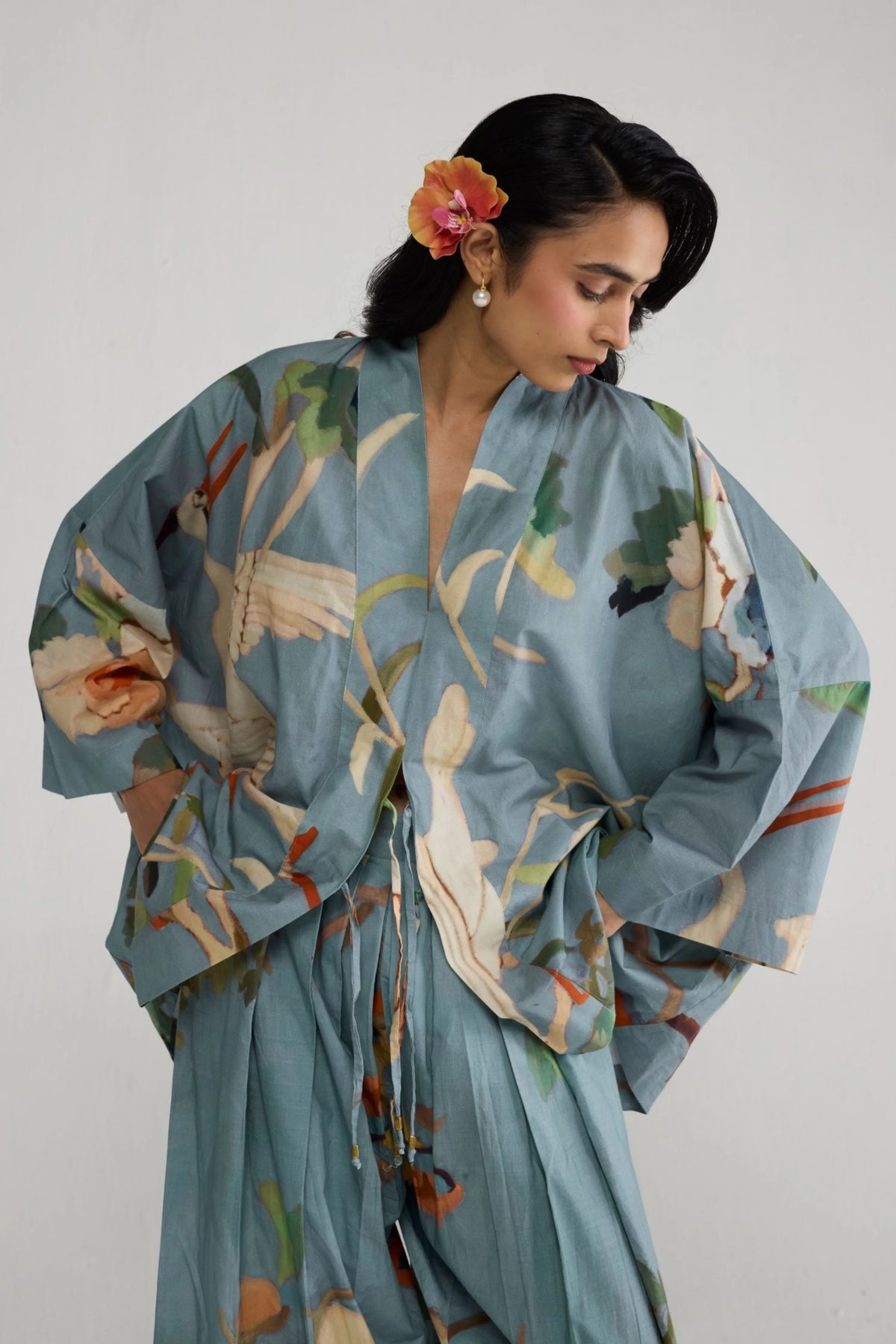 Asagao Kimono Kurta & Pants Set
