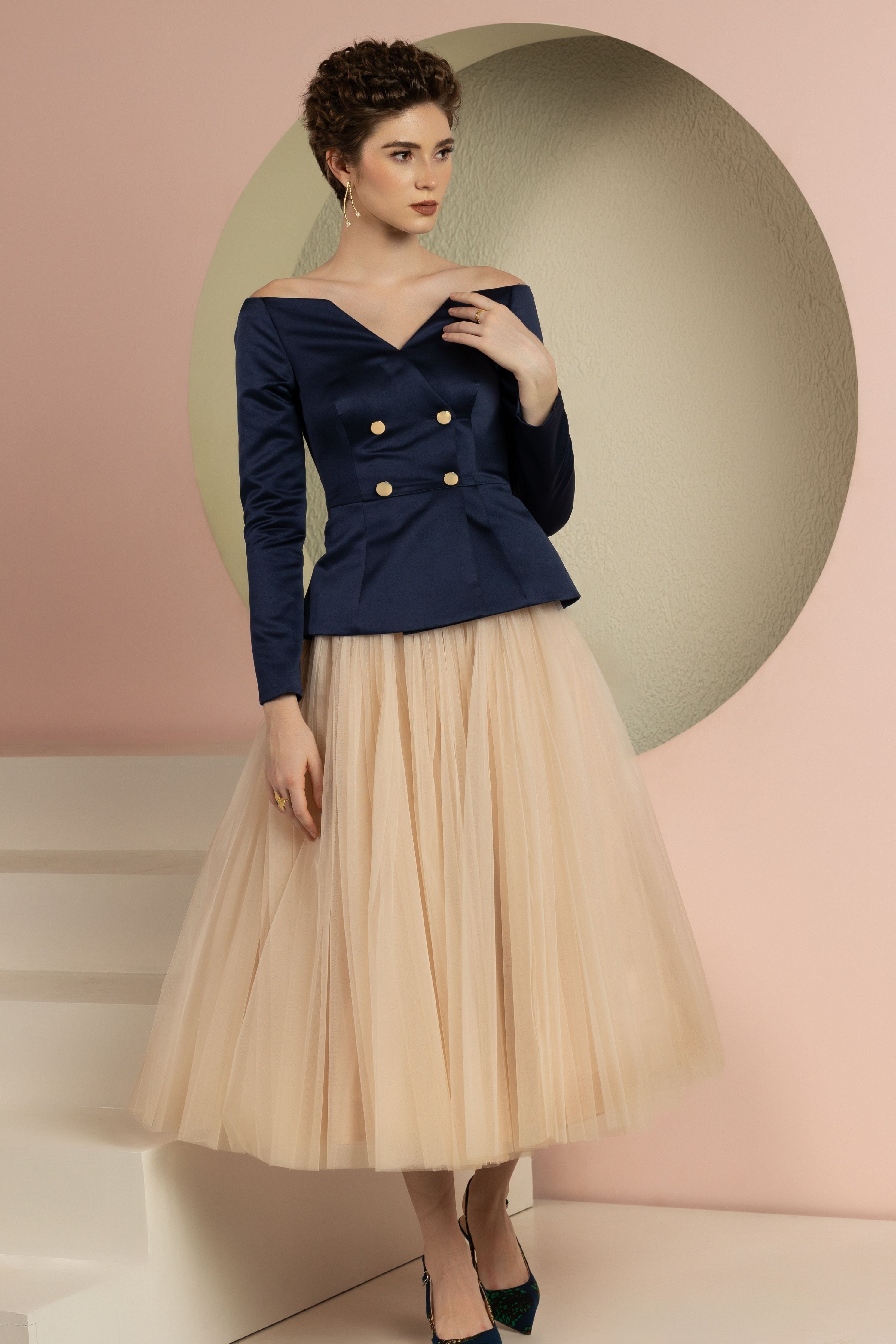 Audrey Navy Blue Blazer Set