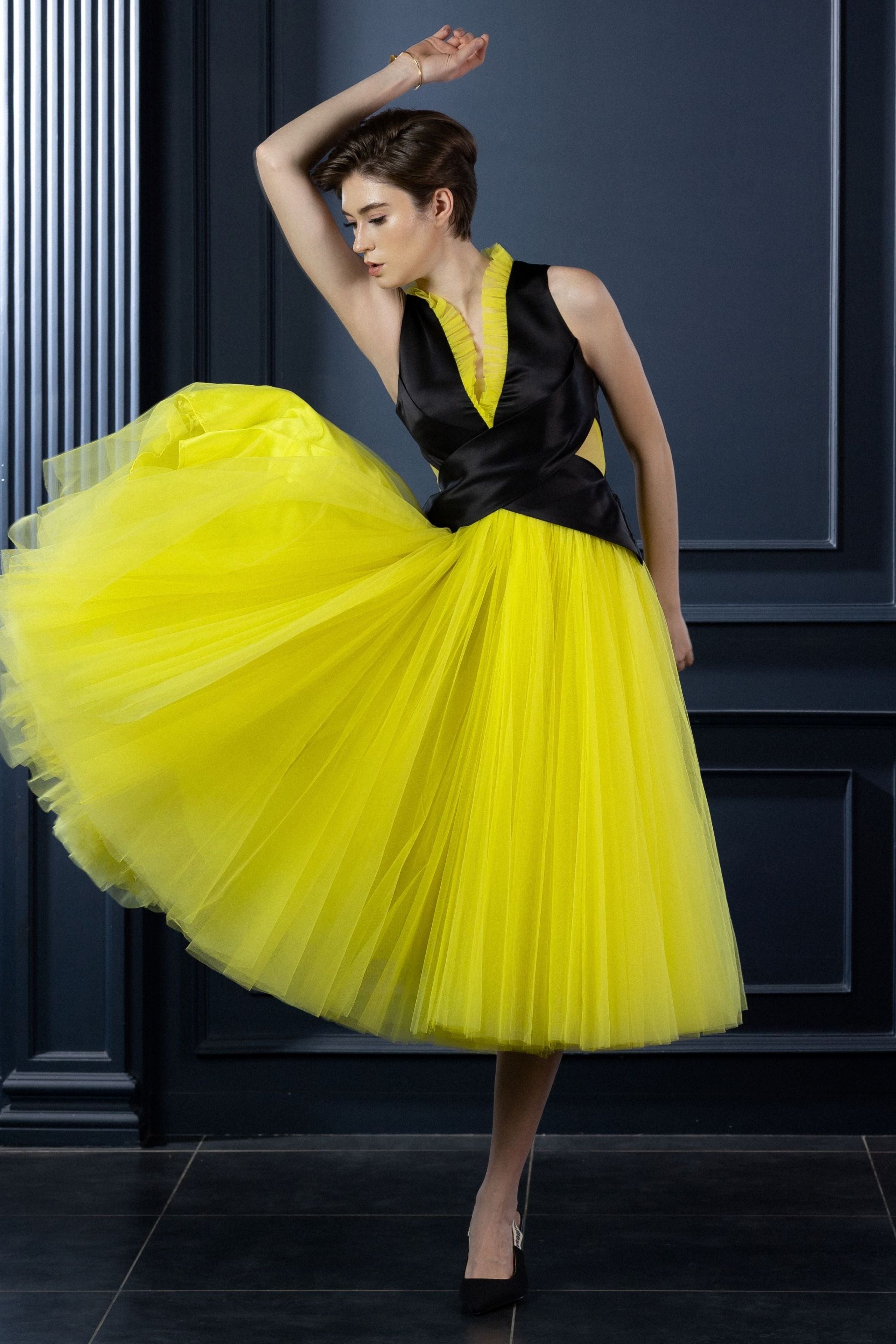 Audrey Neon Black Dress