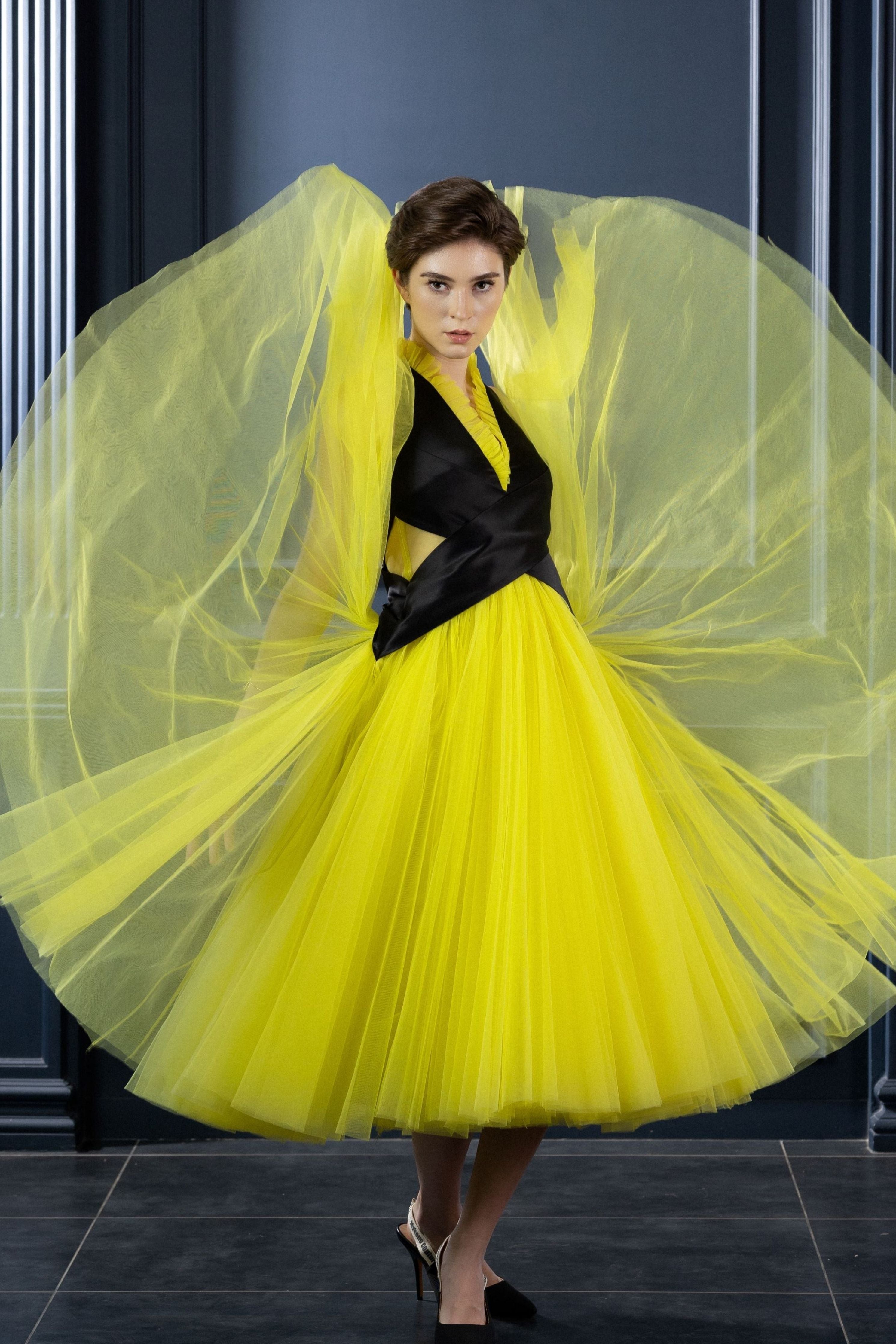 Audrey Neon Black Dress