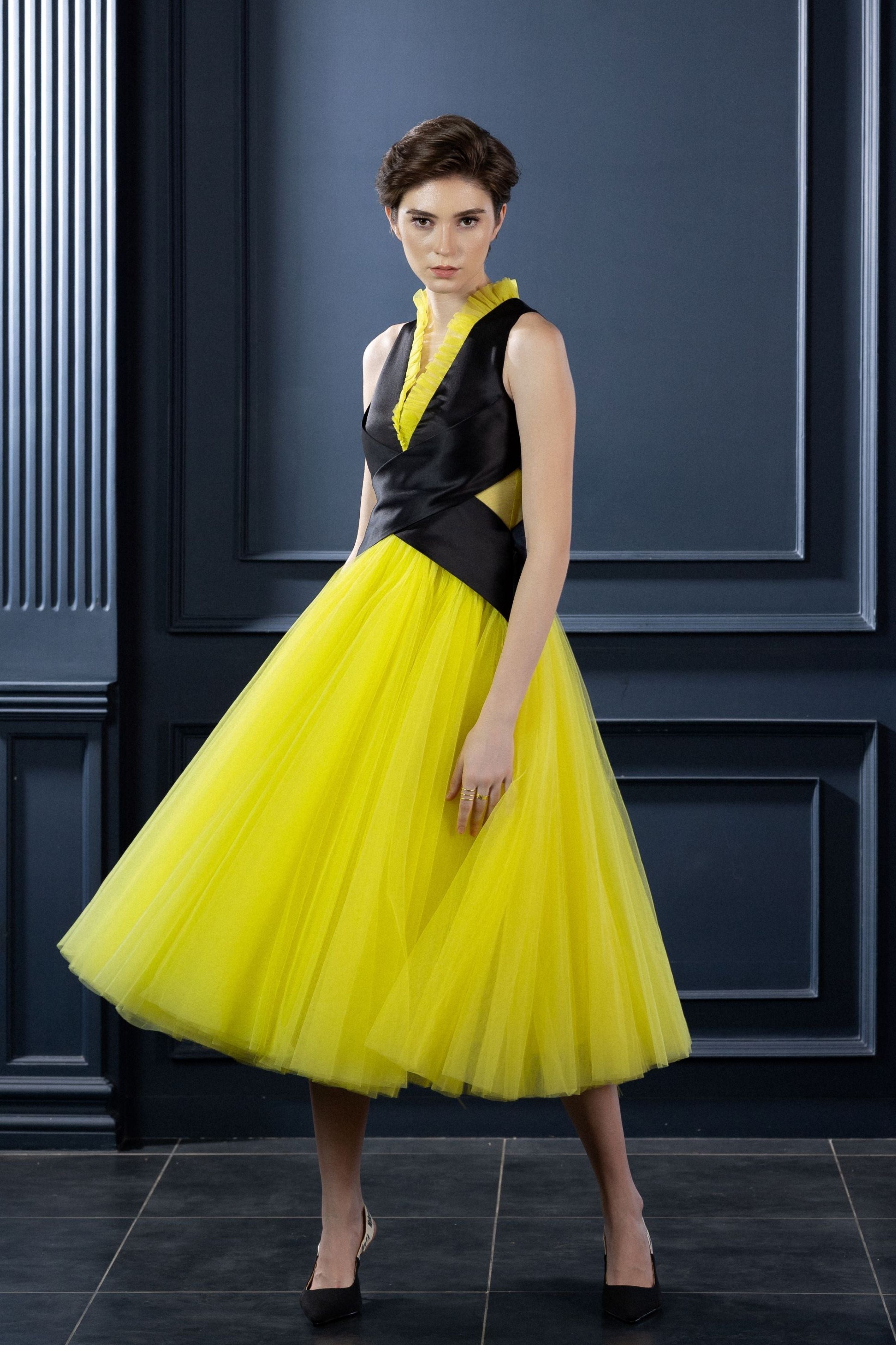 Audrey Neon Black Dress