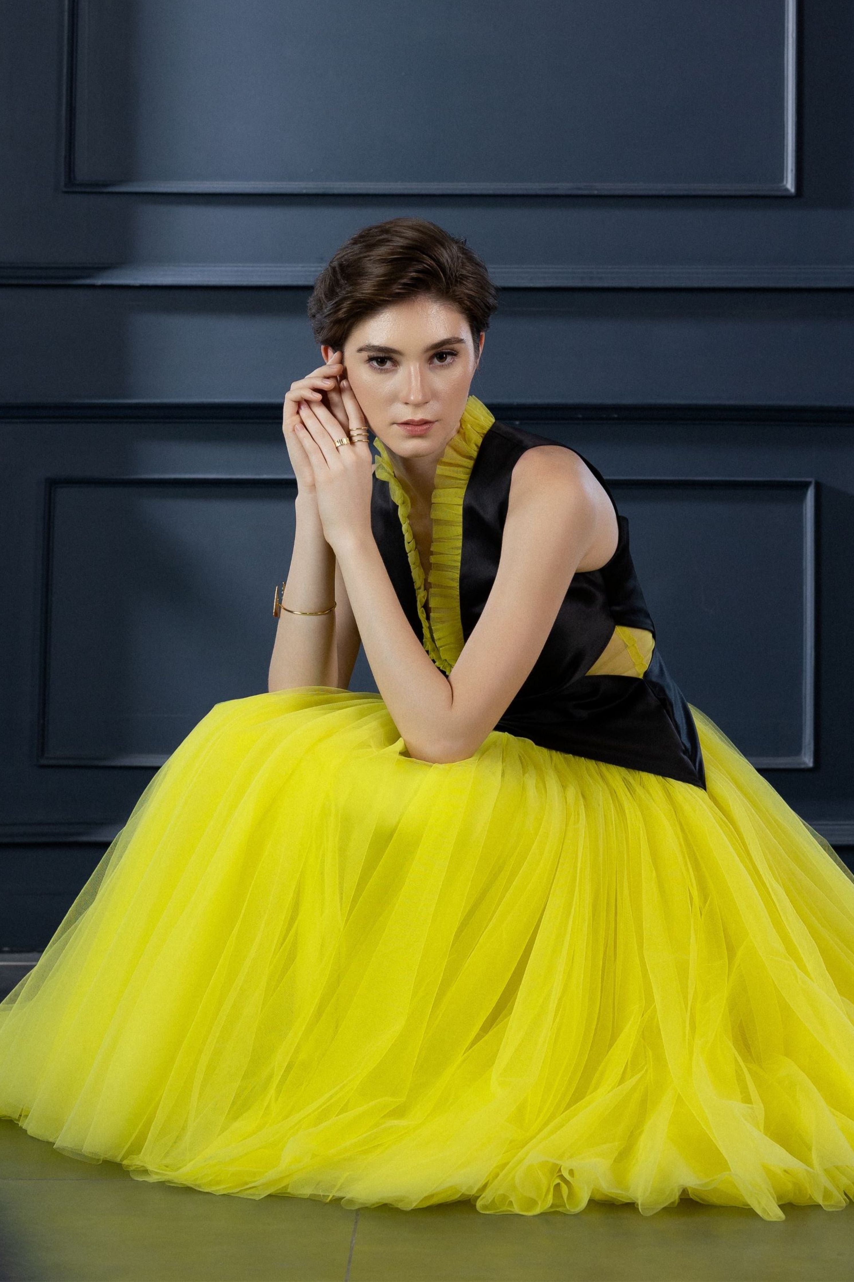 Audrey Neon Black Dress