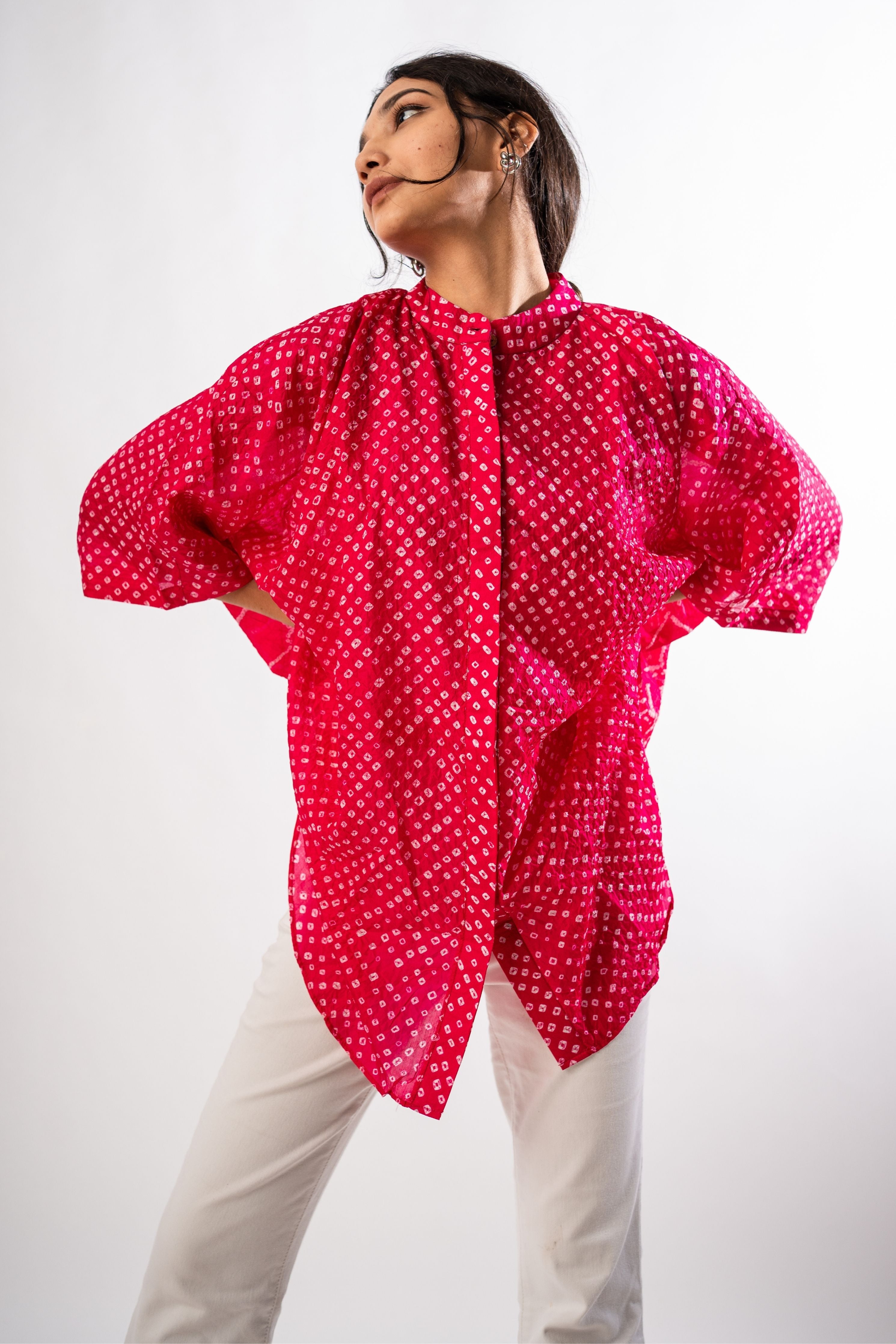 Banglori Silk Rani Kaftan Shirt