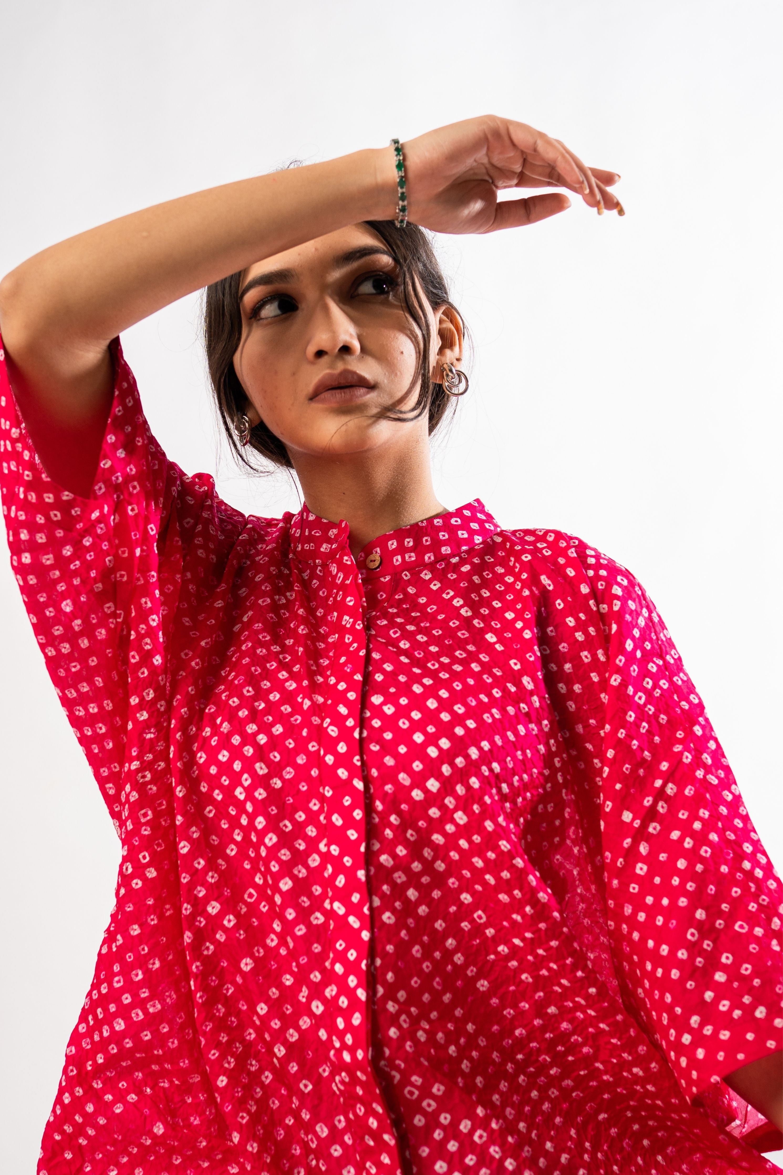 Banglori Silk Rani Kaftan Shirt