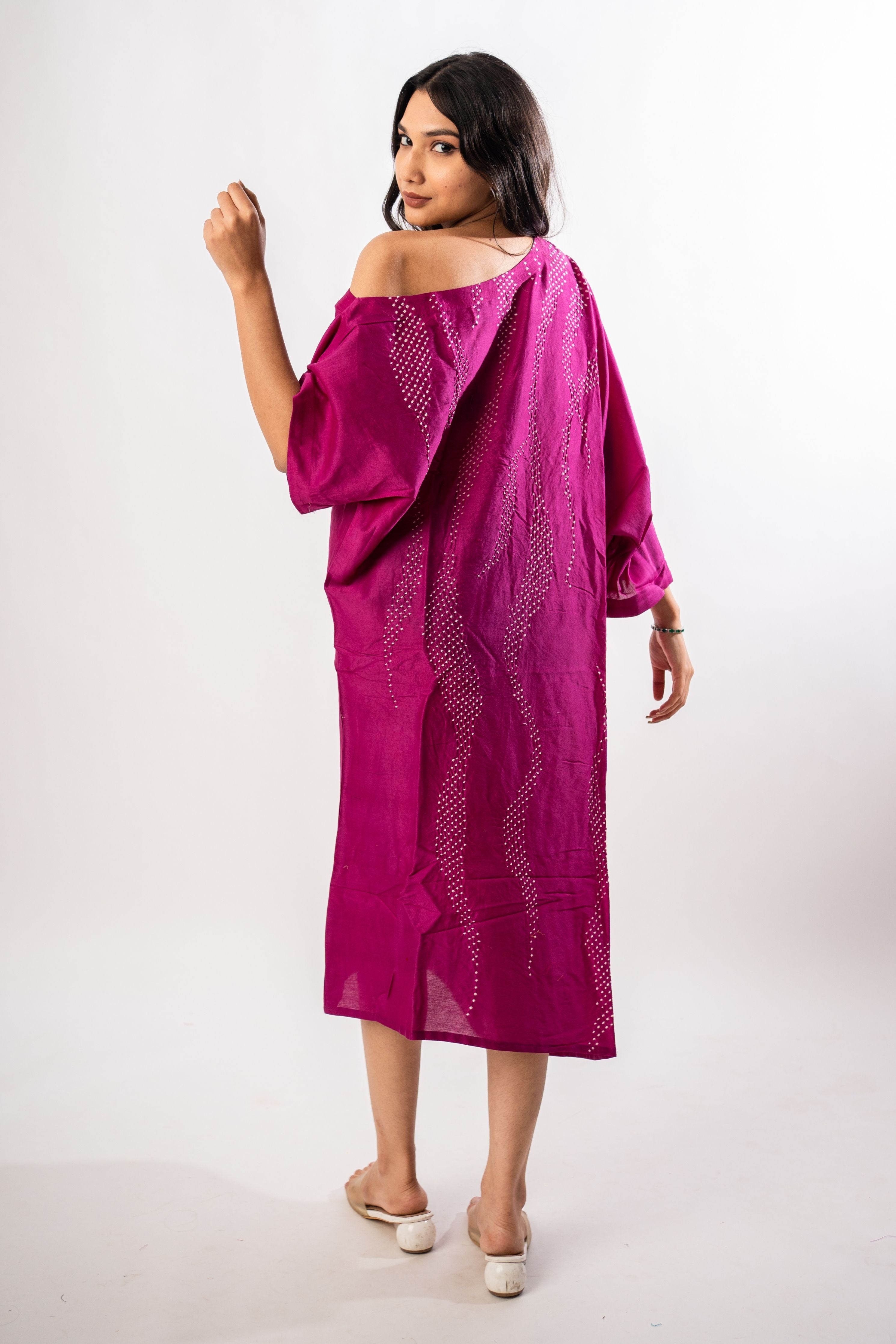 Purple One Off Shoulder Dress
