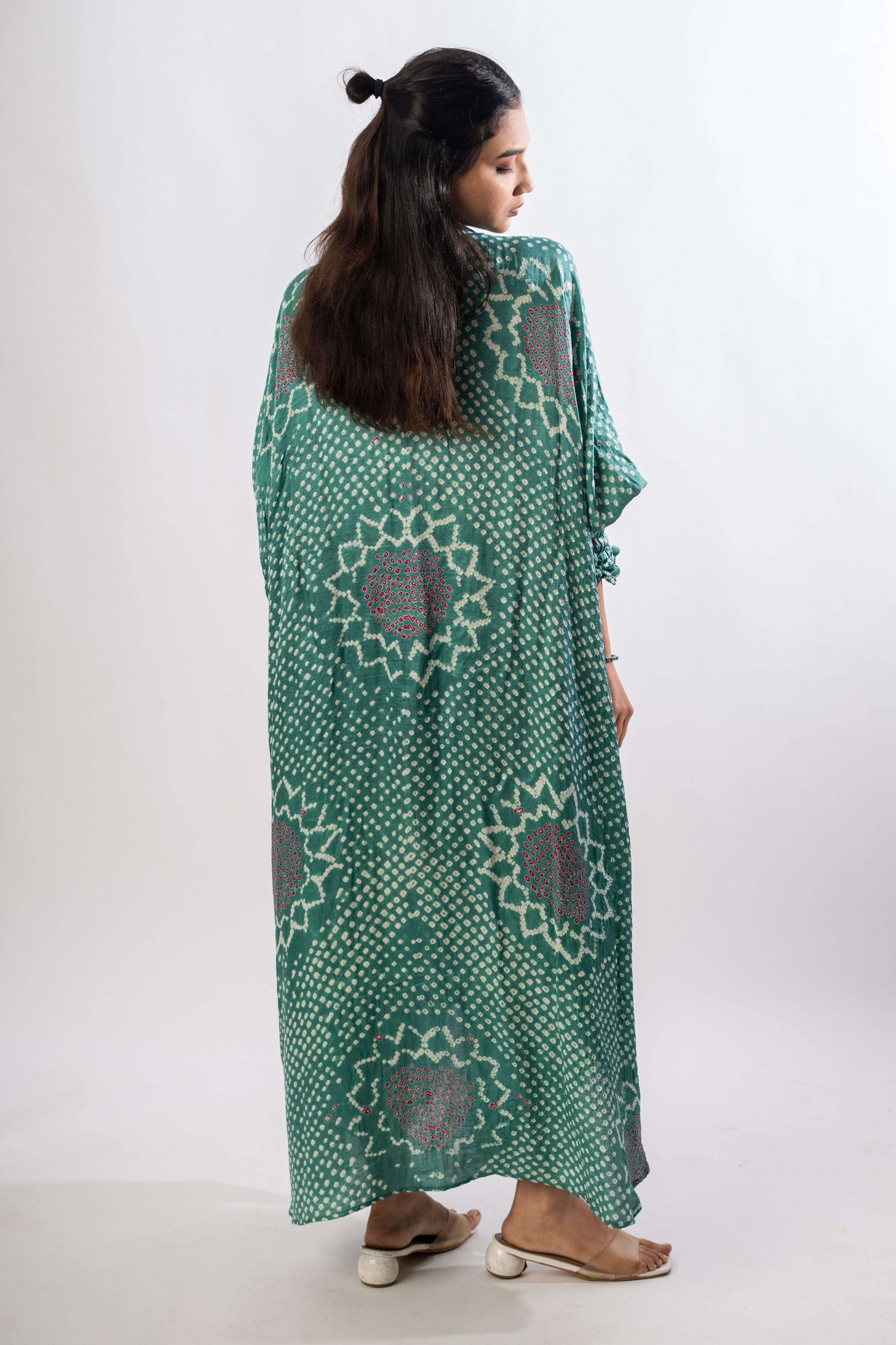 Jade Sunflower Gajji Front Tuck Dress