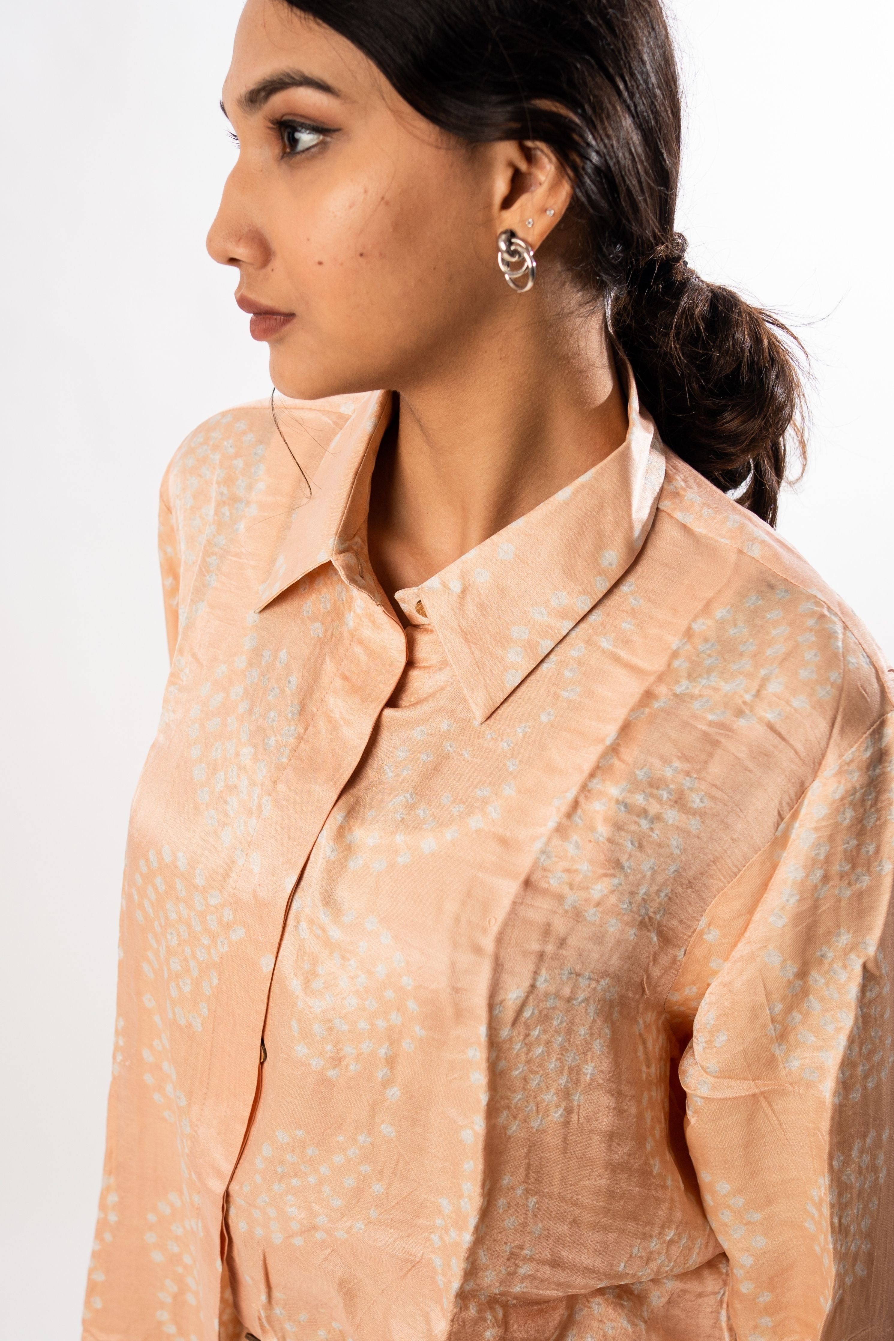 Peach Leaf Gajji Shirt