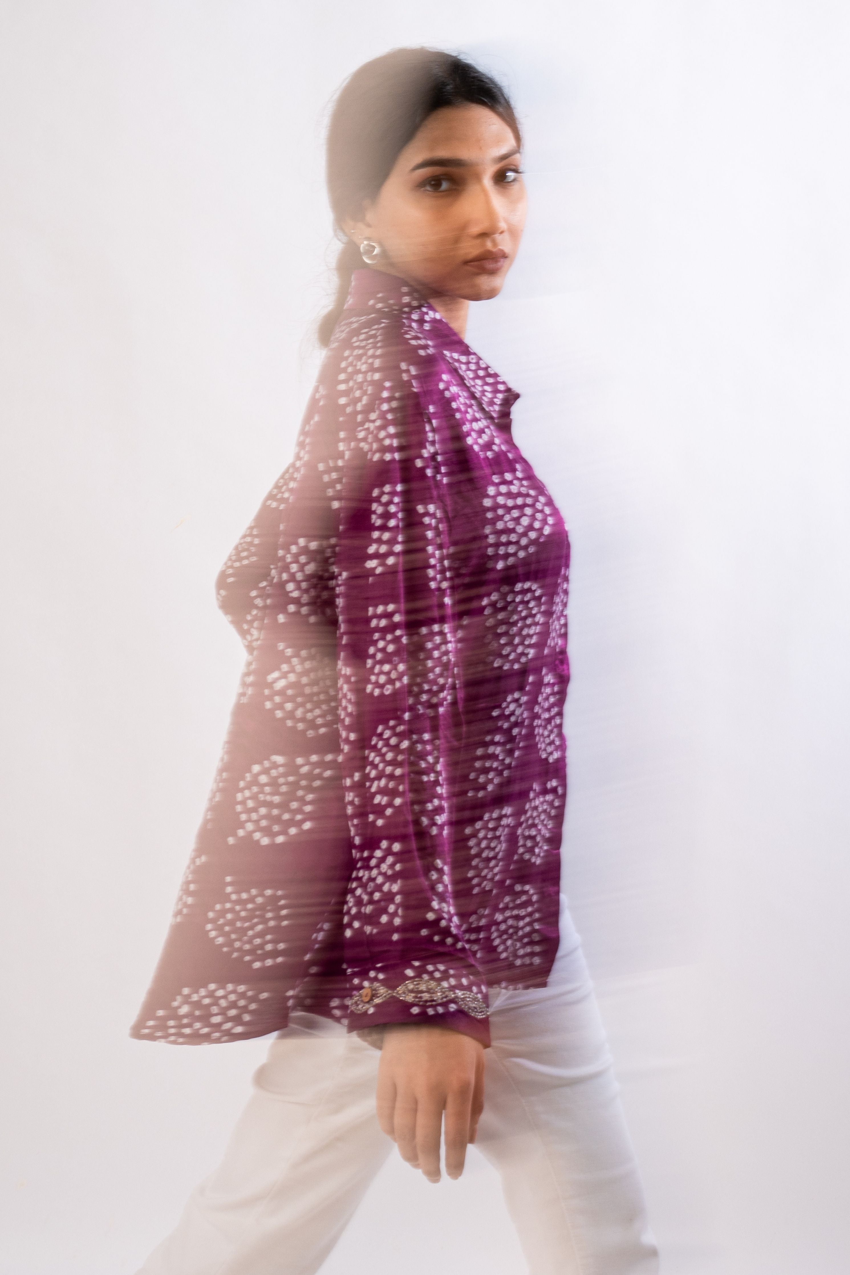 Purple Round Gajji Shirt