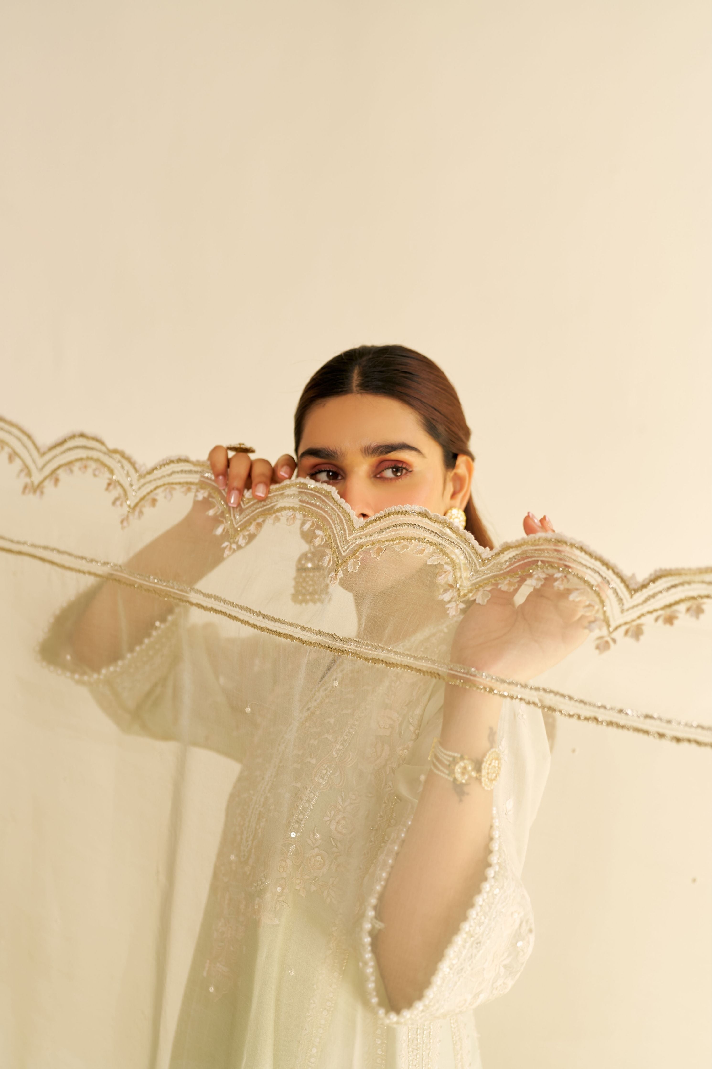 Mint Green Long Chauga Set With Dupatta