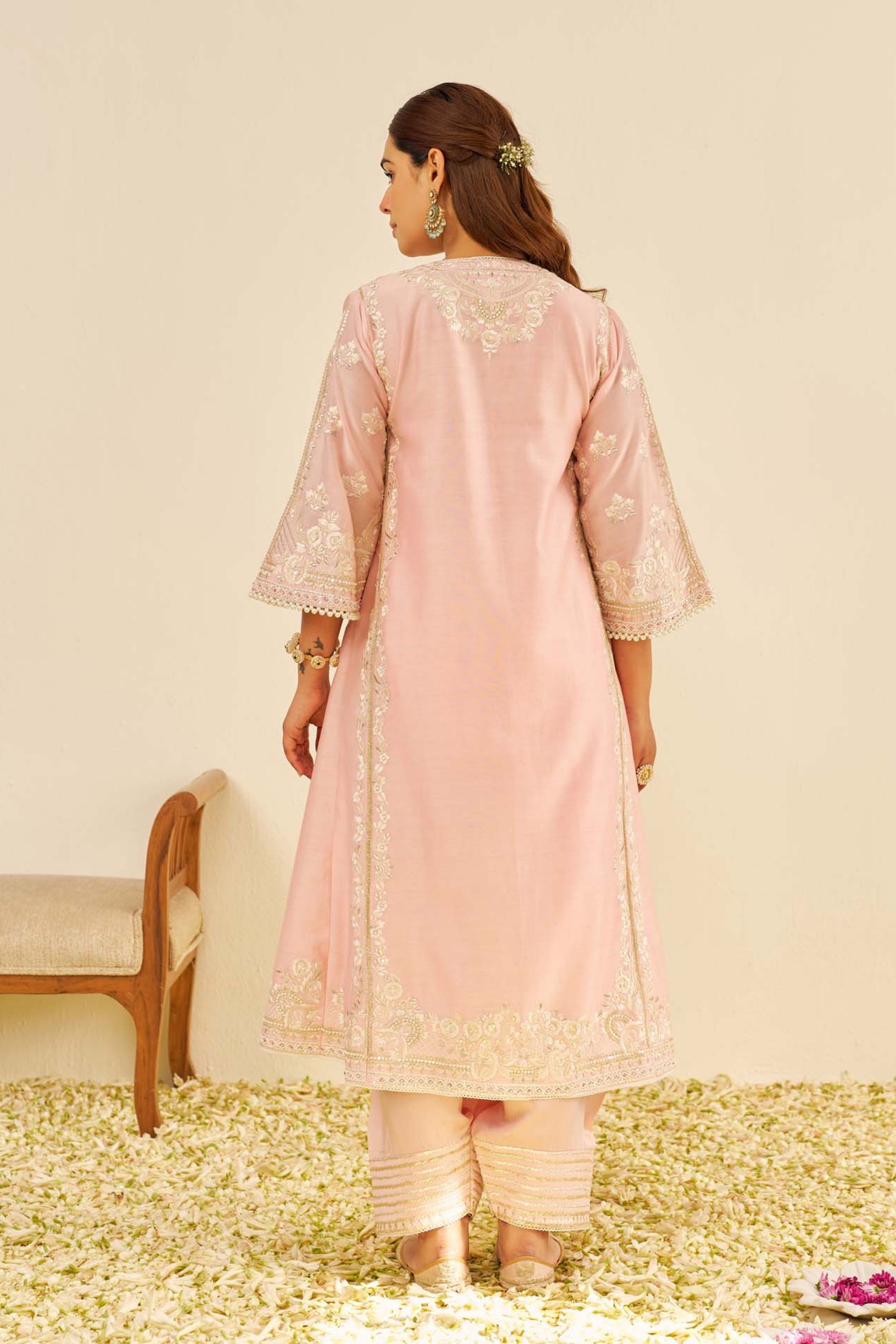Maziya Pink Long Chauga Set