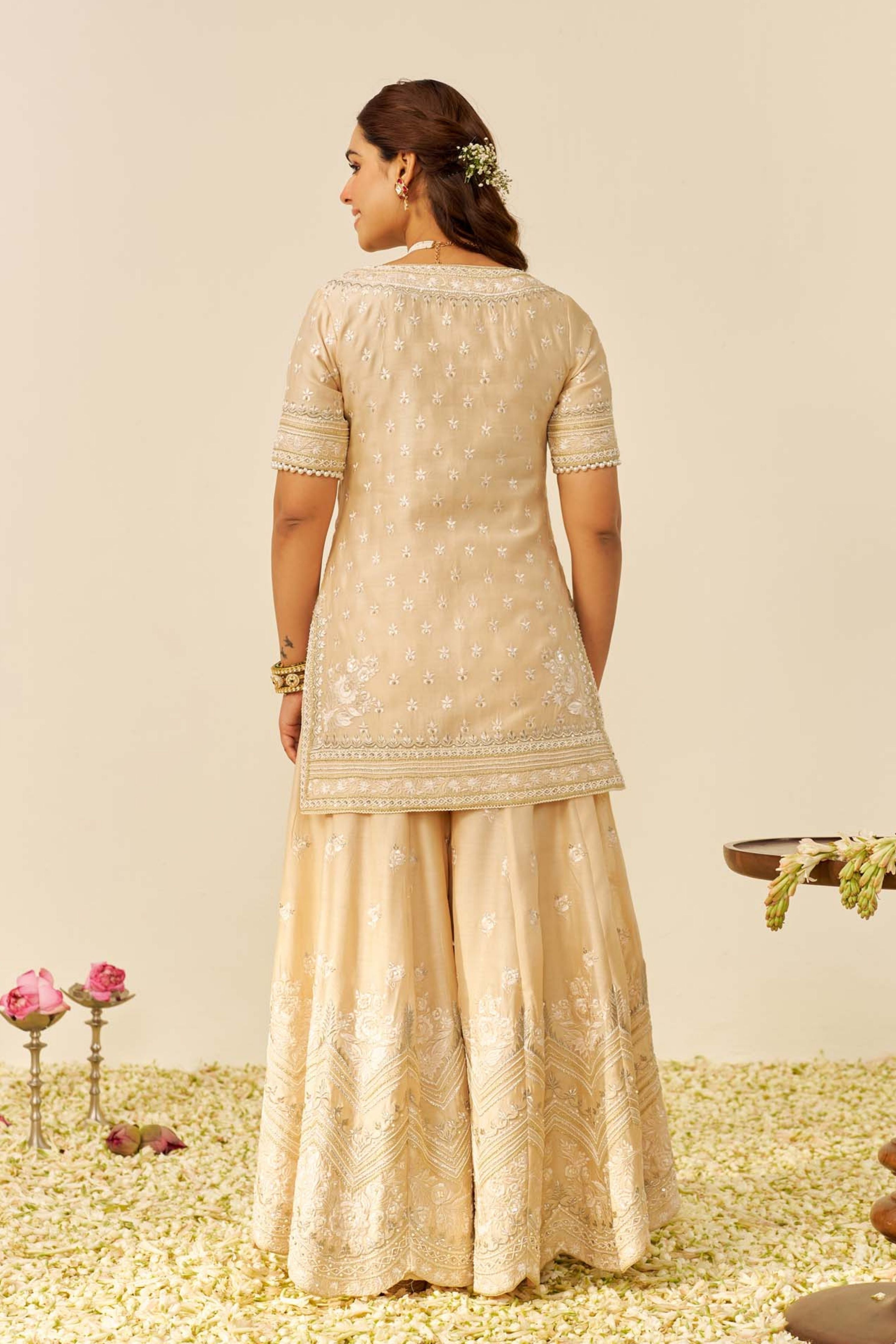 Sameeha Short Kurta Sharara Set with Dupatta