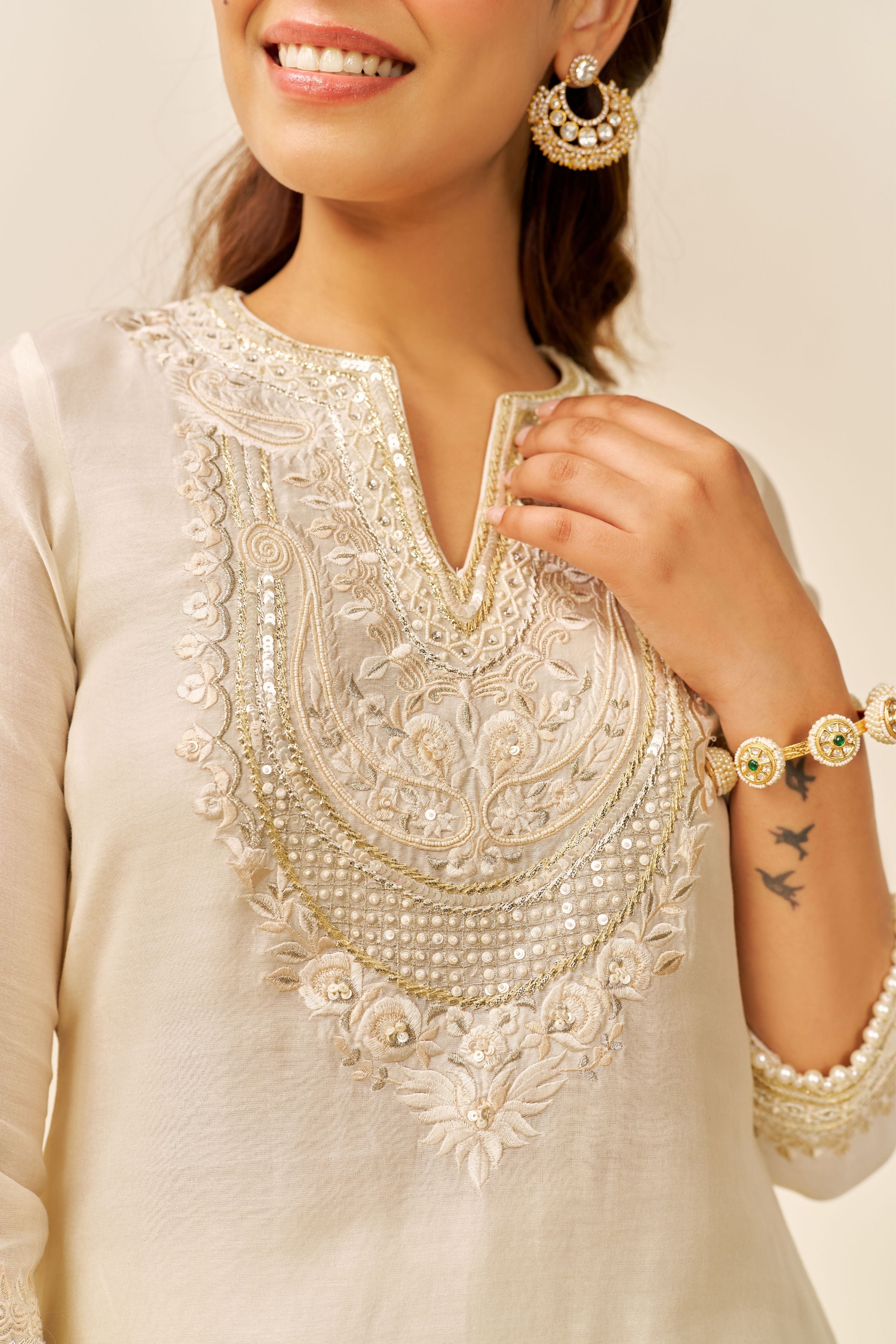 Sara Ivory Kurta Set