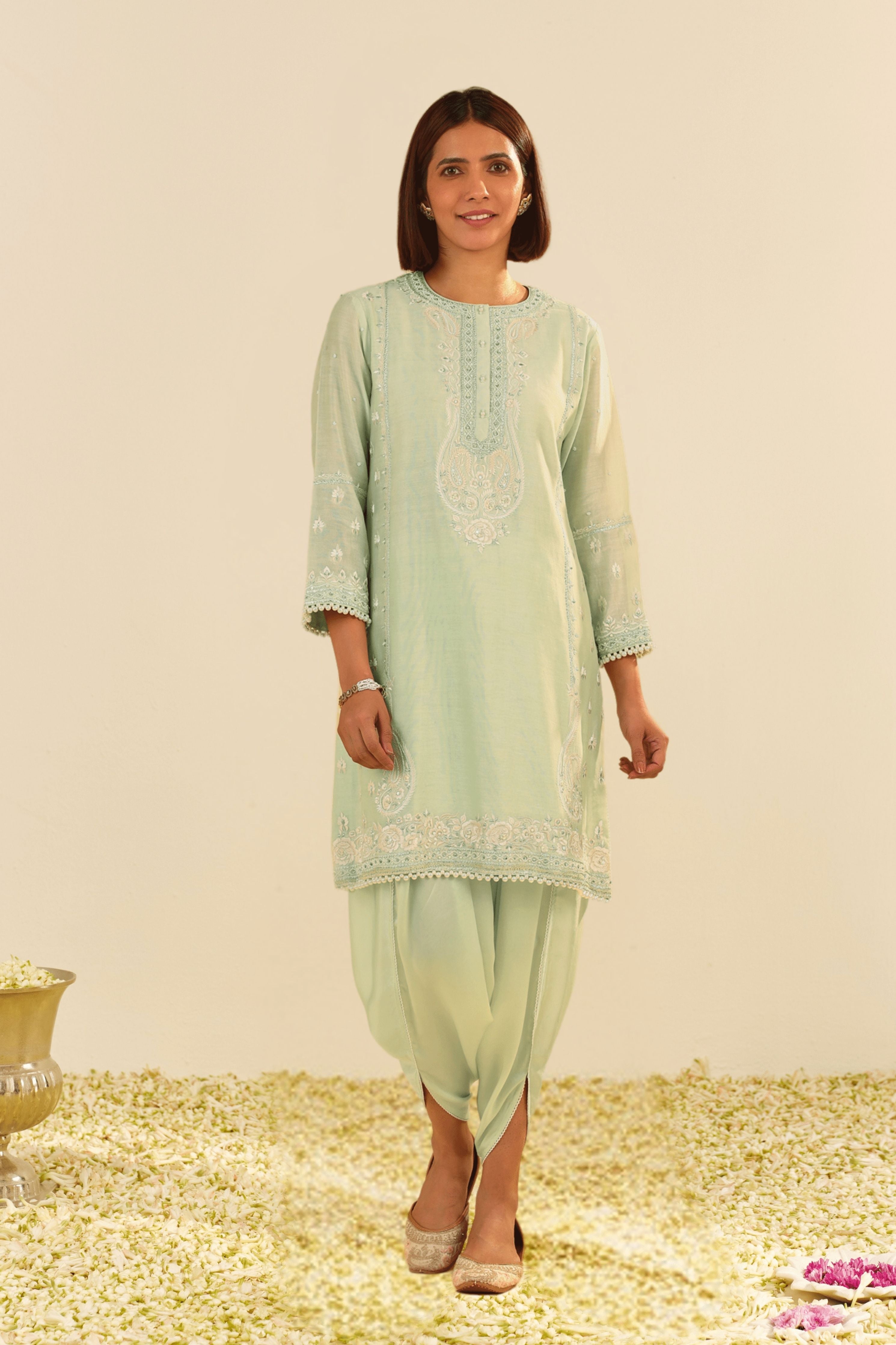 Zahra Short Green Kurta Set