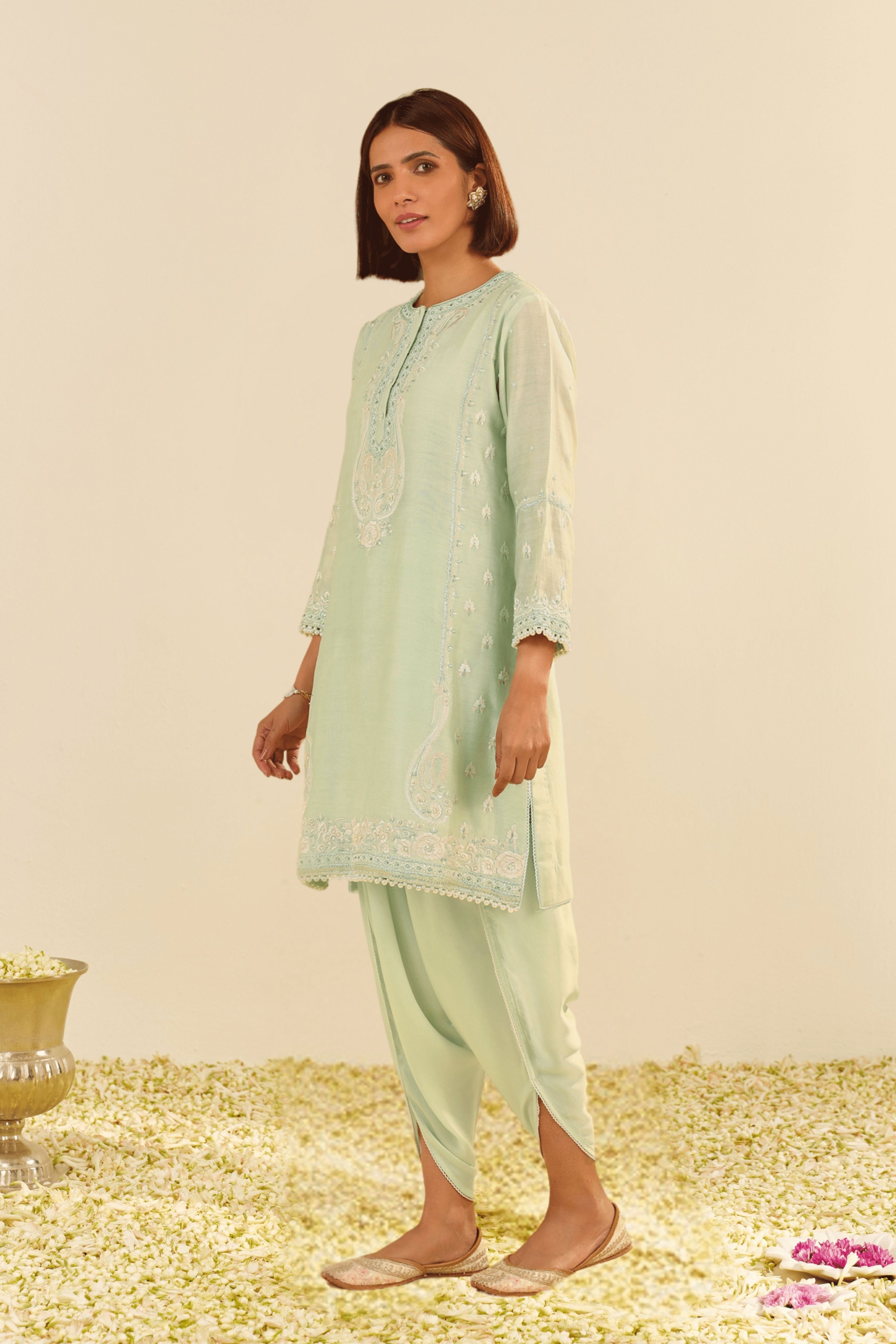 Zahra Short Green Kurta Set