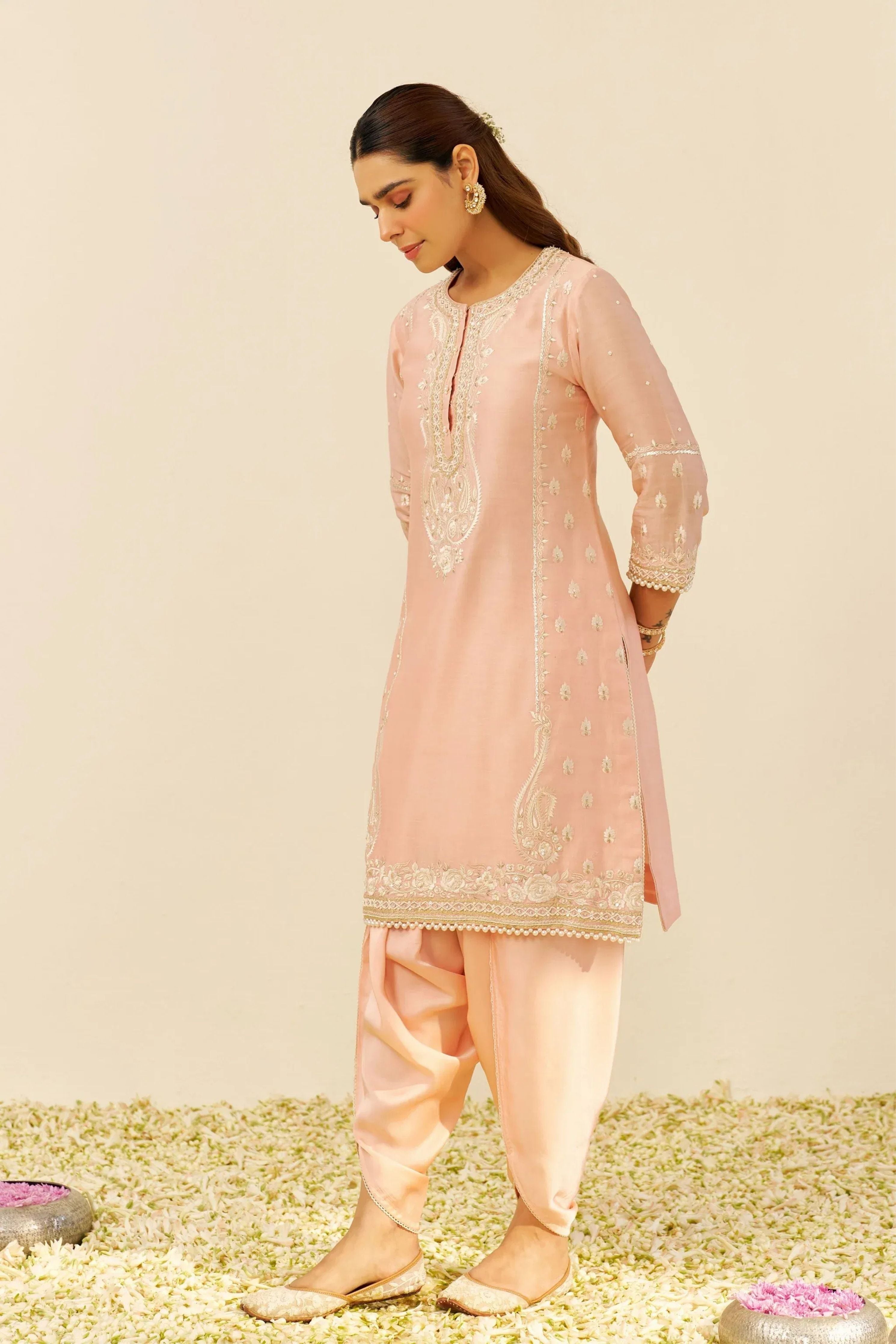 Zahra Short Off Rose Kurta Set