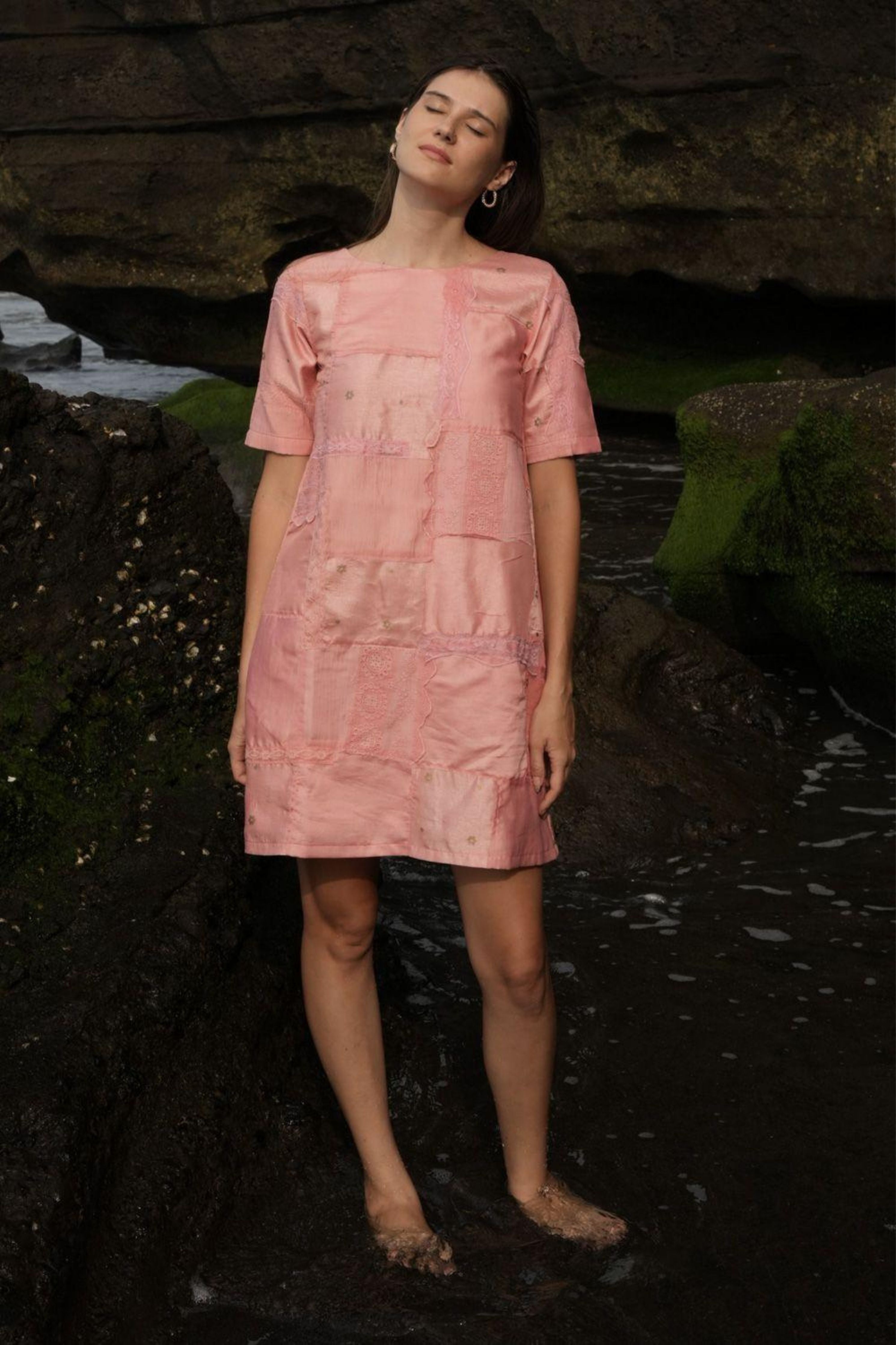 Pink Lila Patchwork Dress