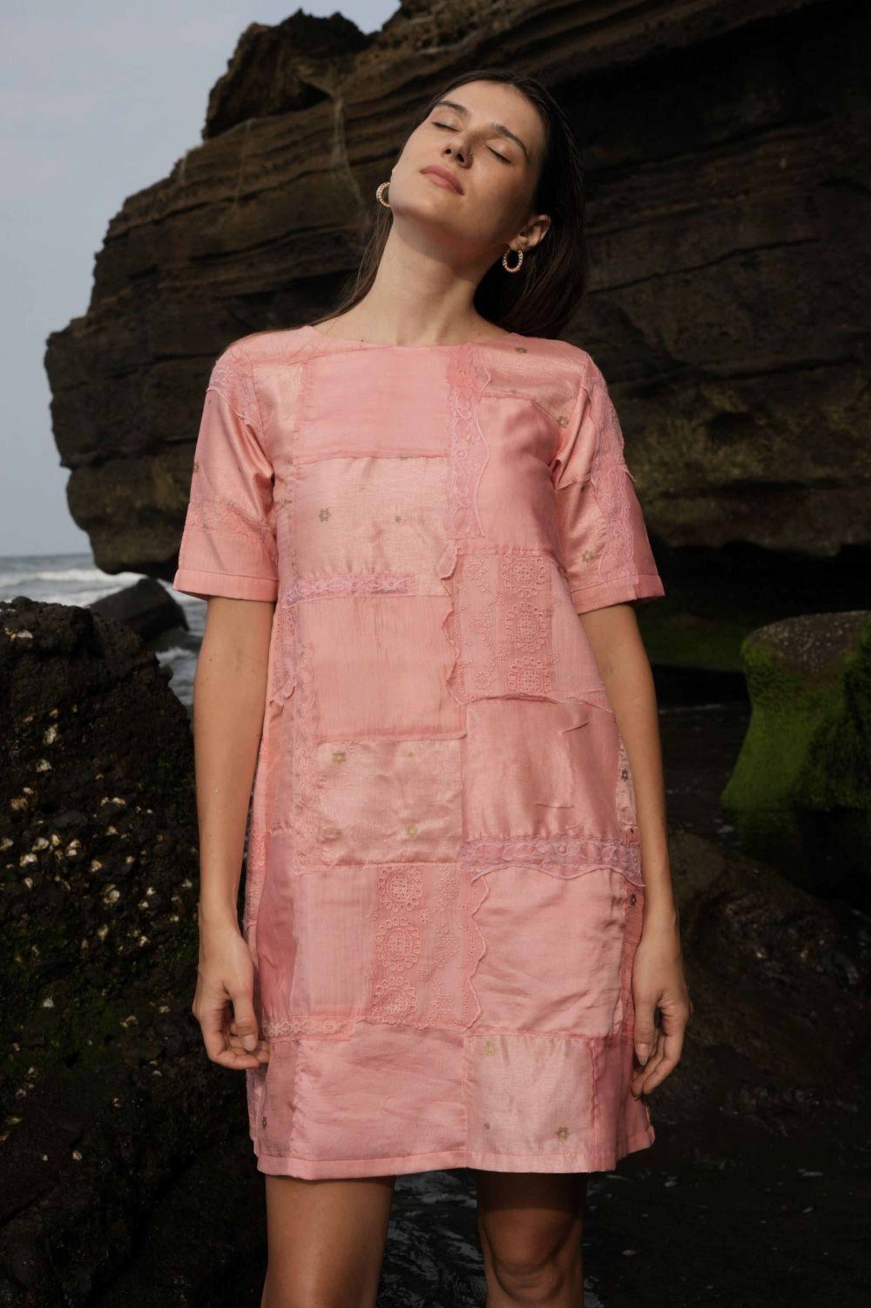 Pink Lila Patchwork Dress