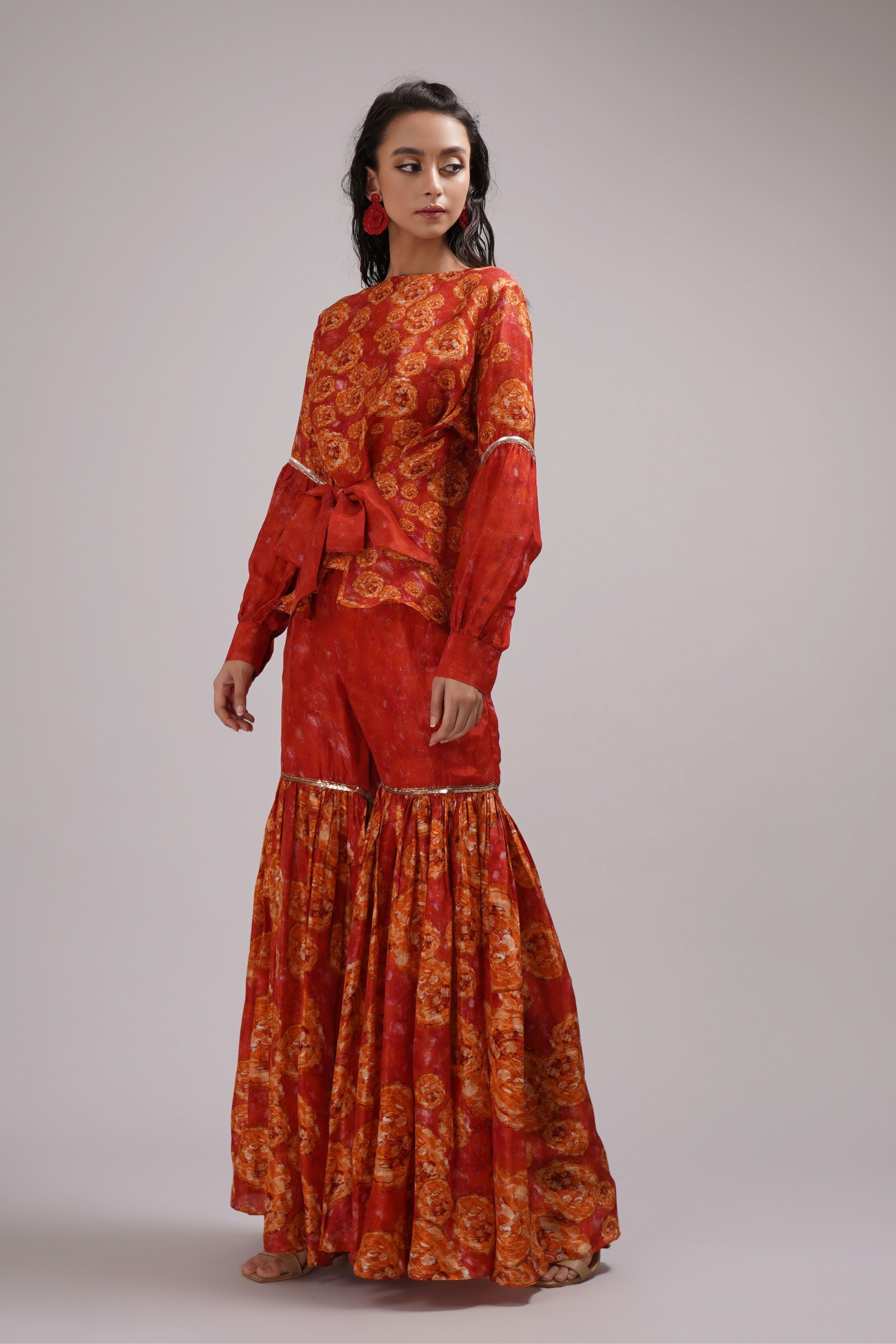 Cinnamon Sharara Set