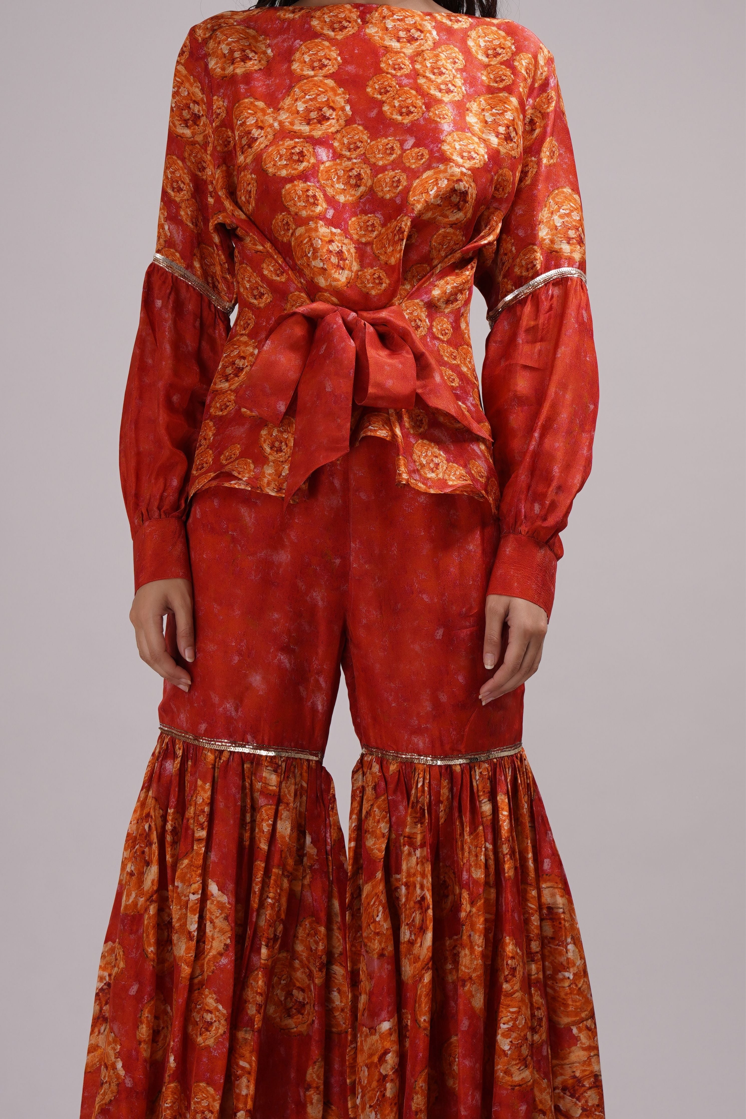 Cinnamon Sharara Set