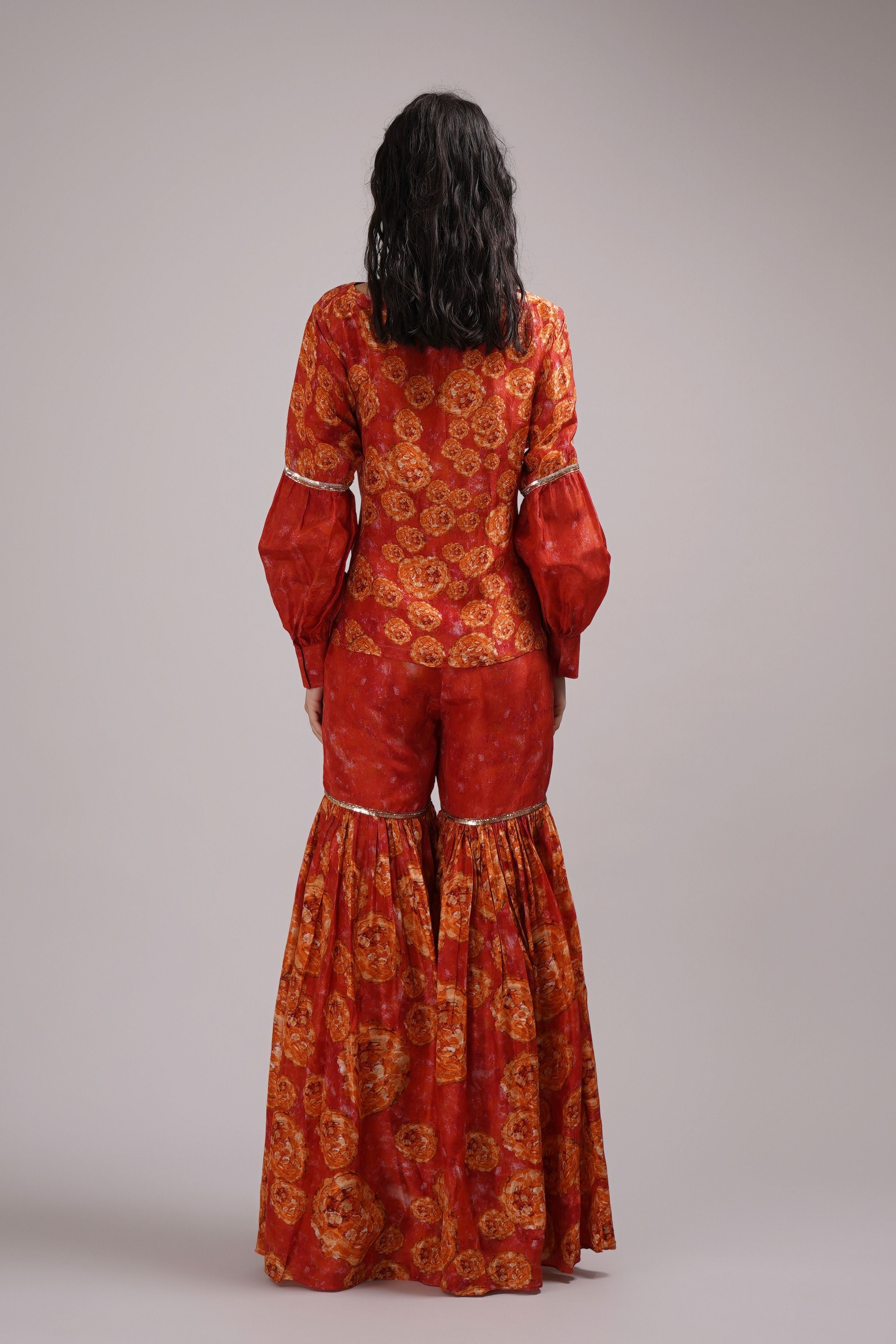 Cinnamon Sharara Set