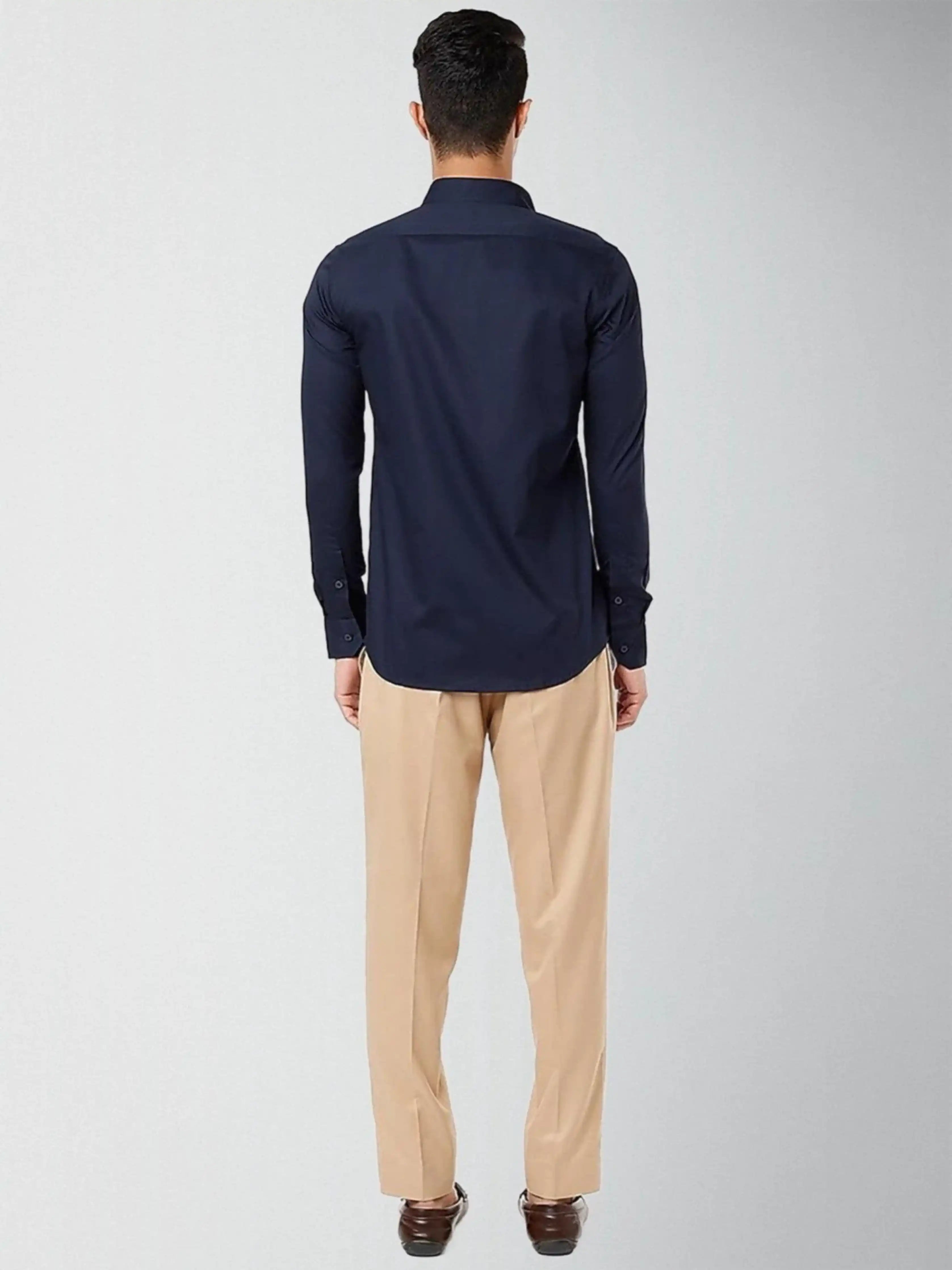 Panel Party Wear Navy Shirt