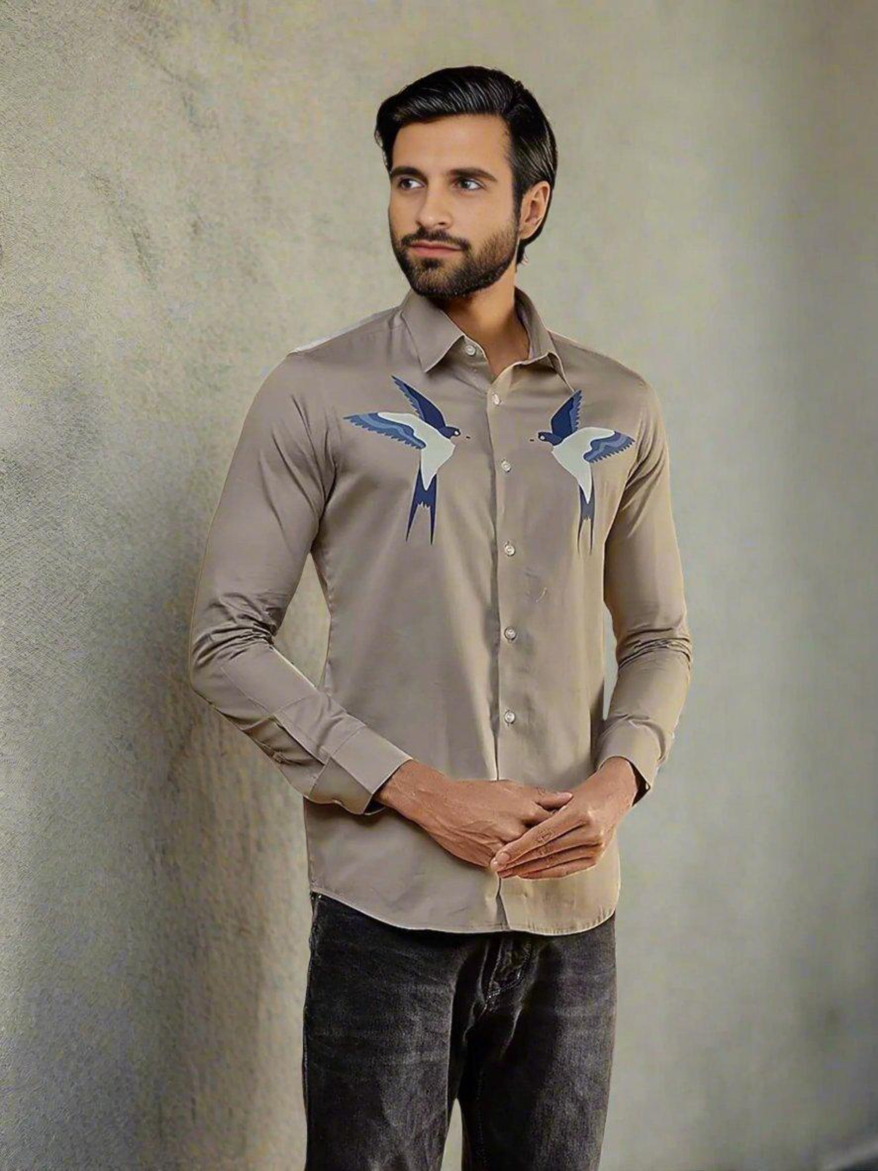 Printed Grey Shirt