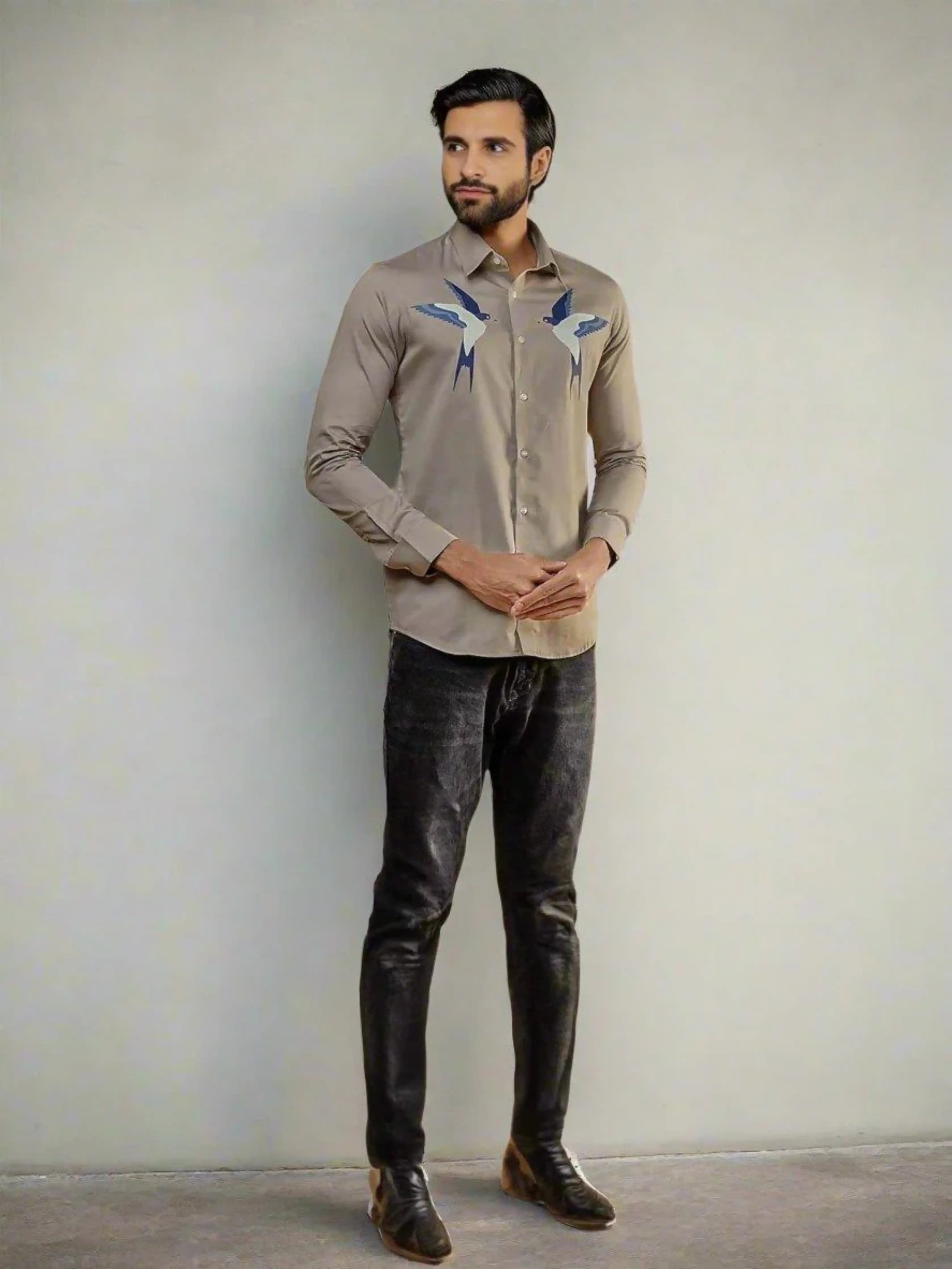 Printed Grey Shirt