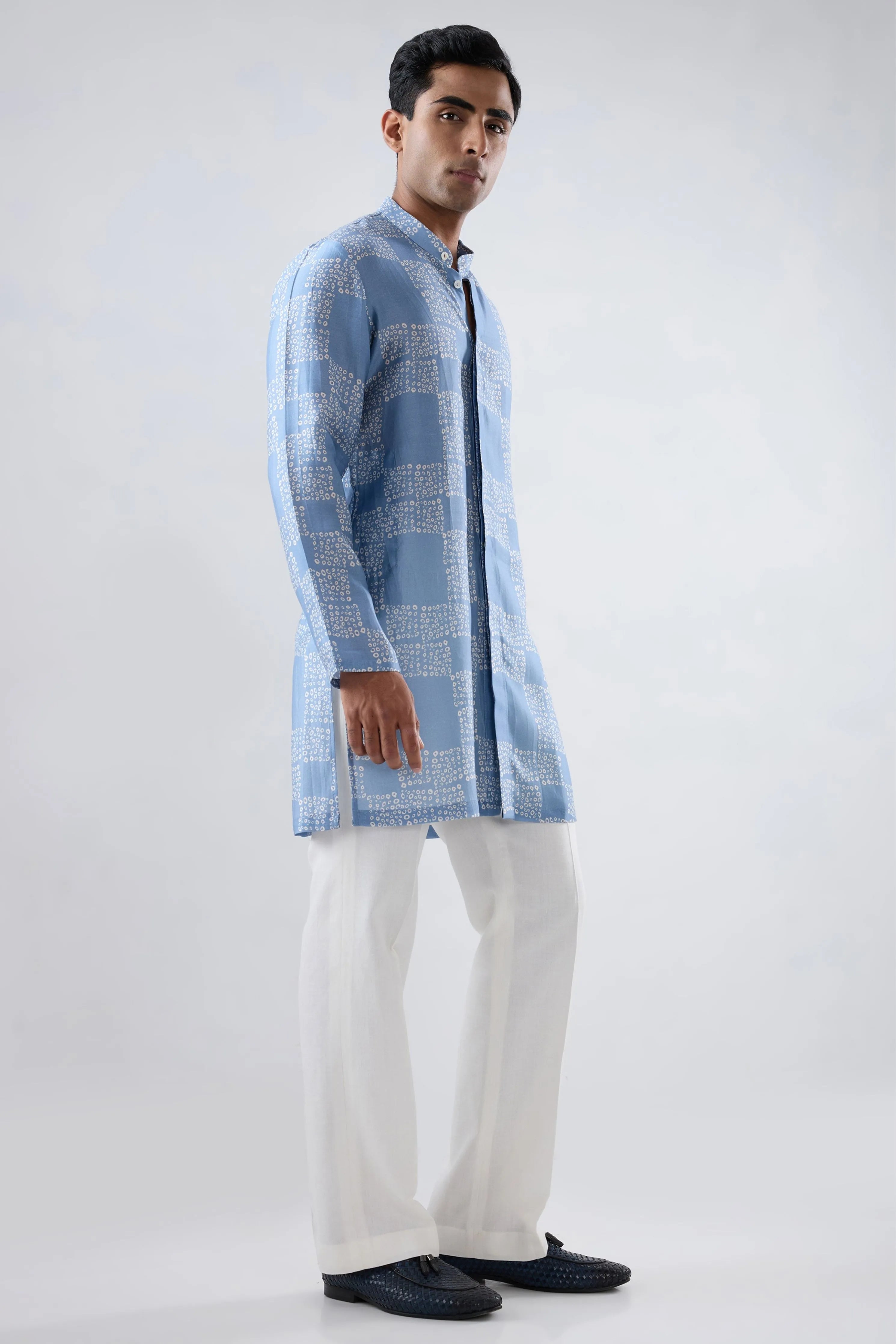 Blue Bandhani Kurta