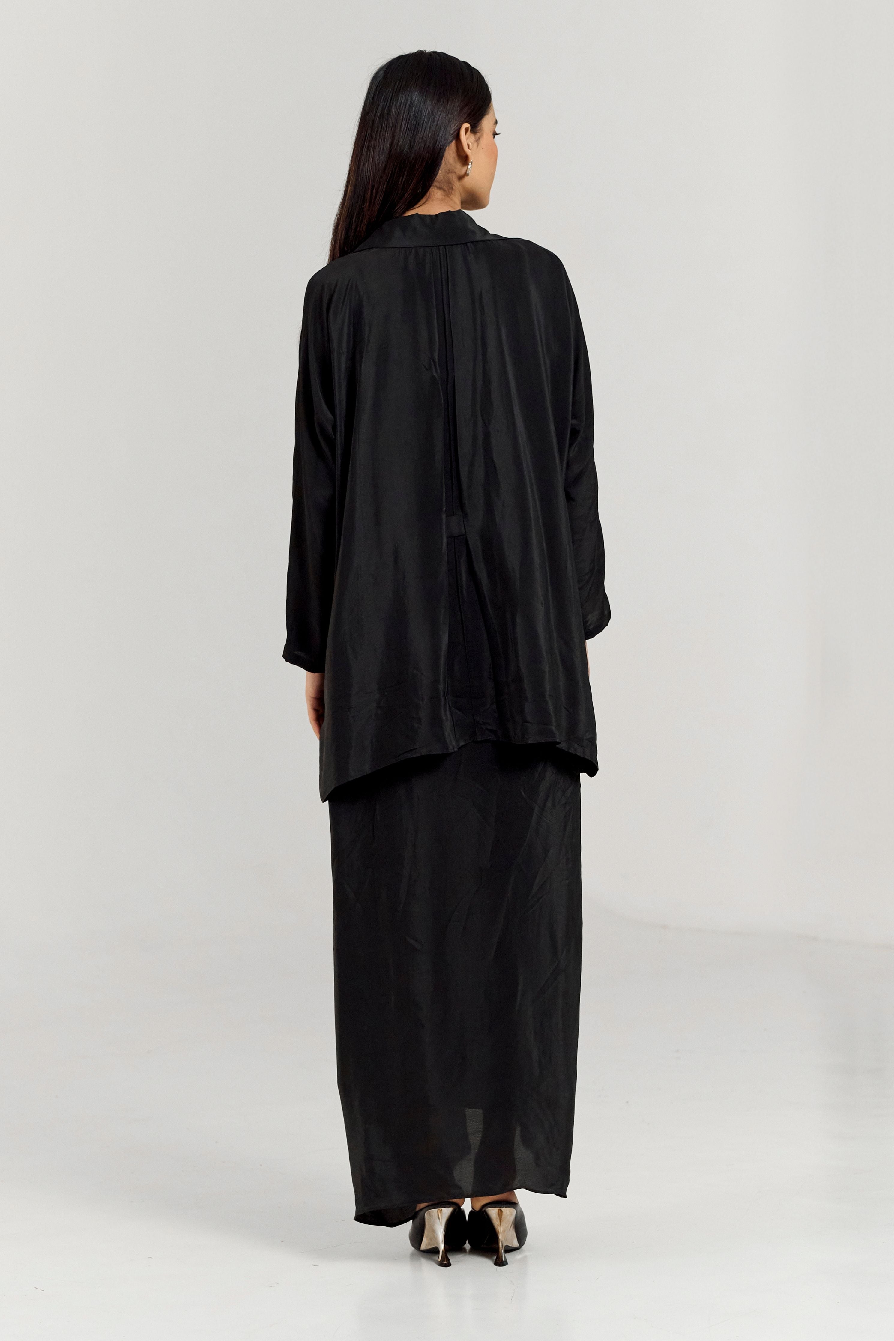 Black Big Rose Skirt Coord