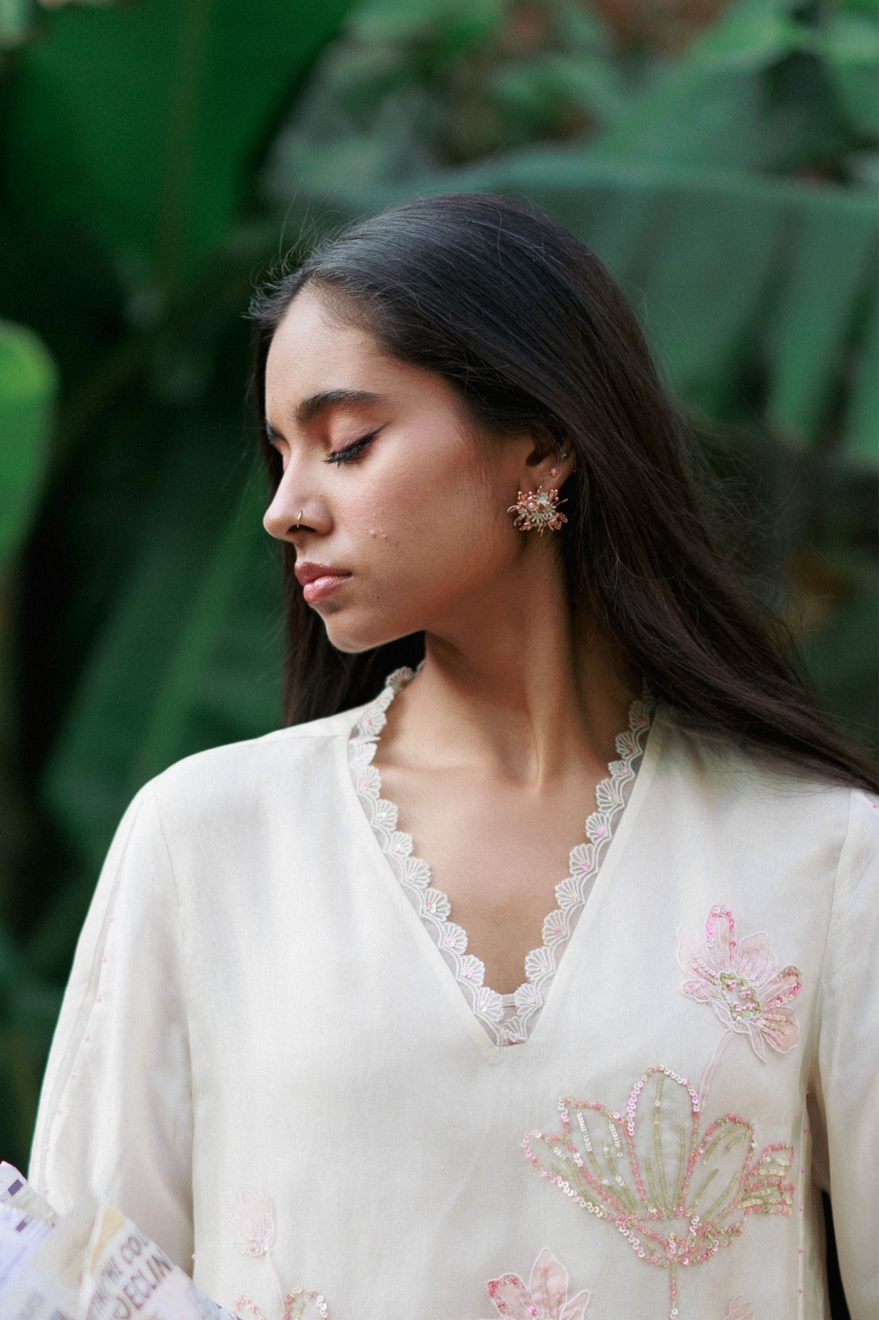 Wild Flower Bouquet Studs Rose Gold