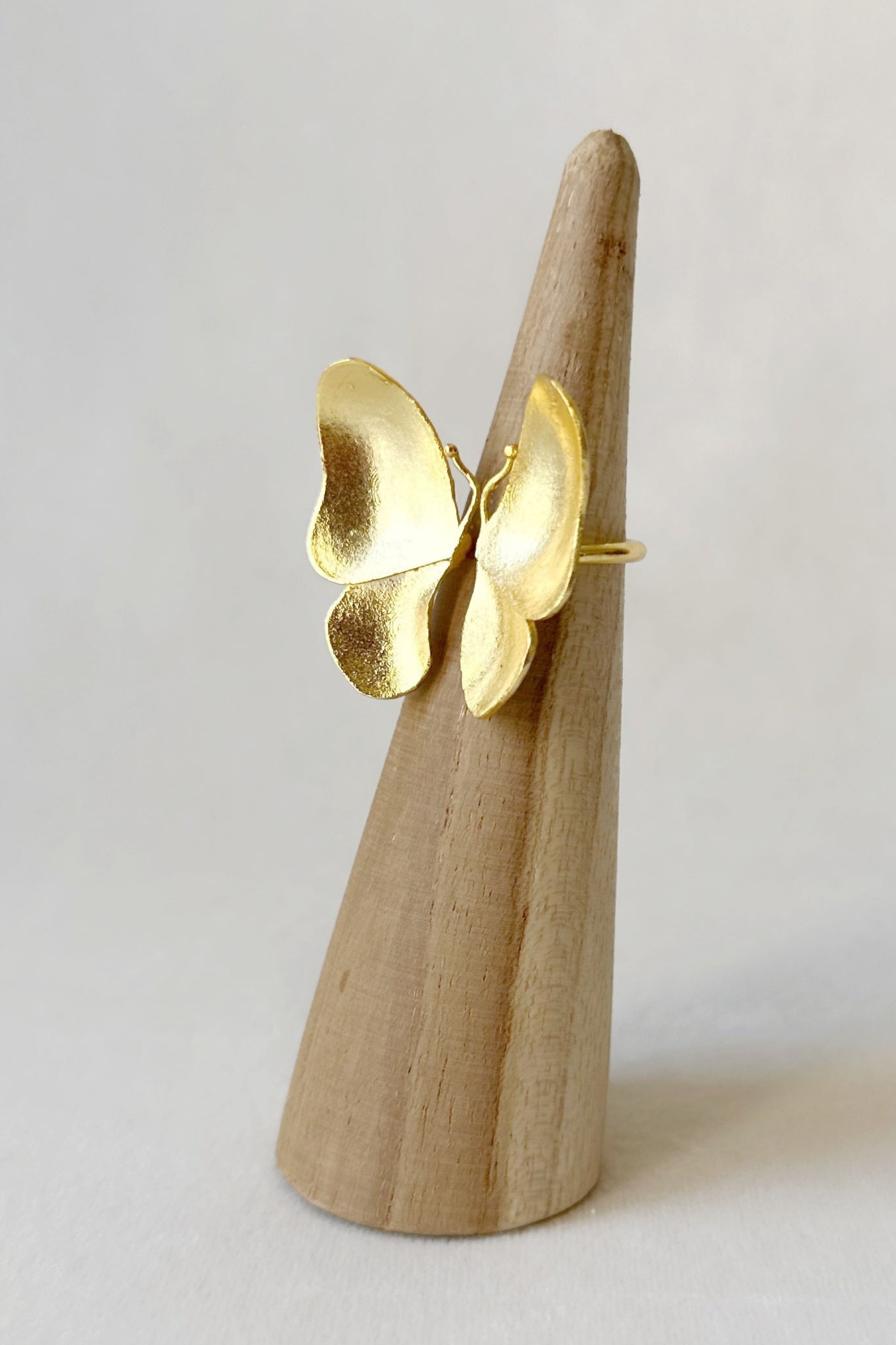 Wings of Spring open Butterfly ring gold