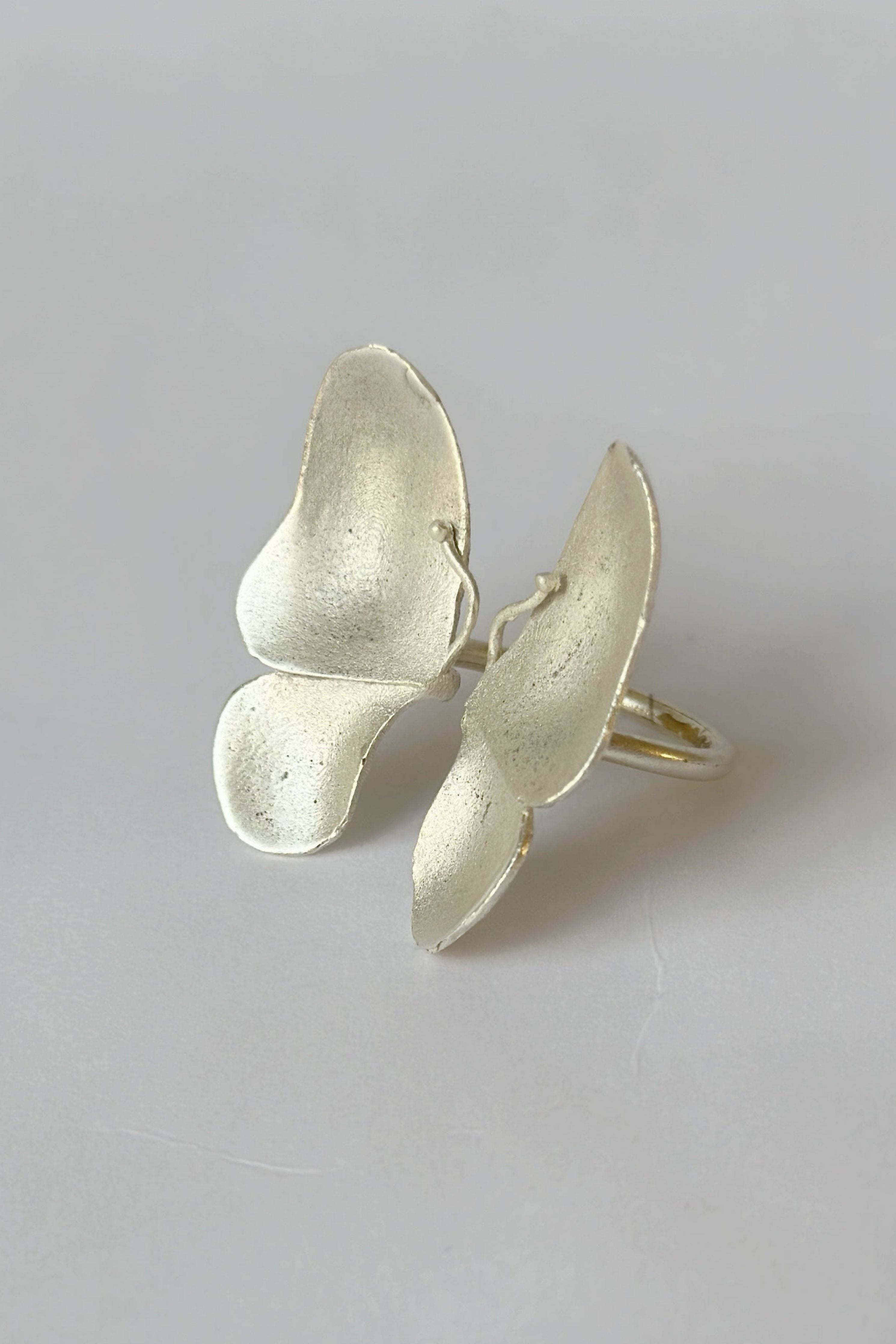 Wings Of Spring Open Butterfly Ring Silver