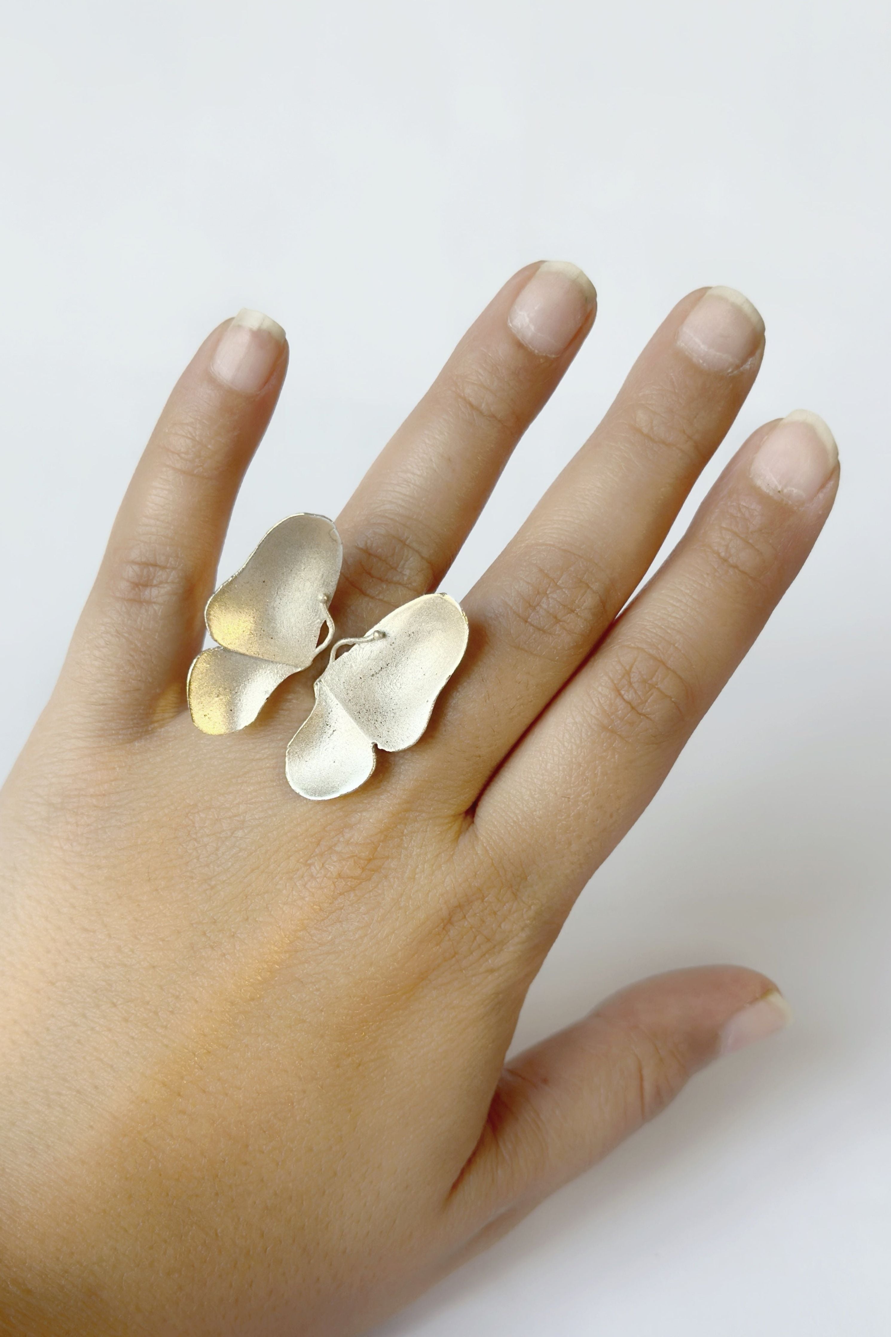 Wings Of Spring Open Butterfly Ring Silver