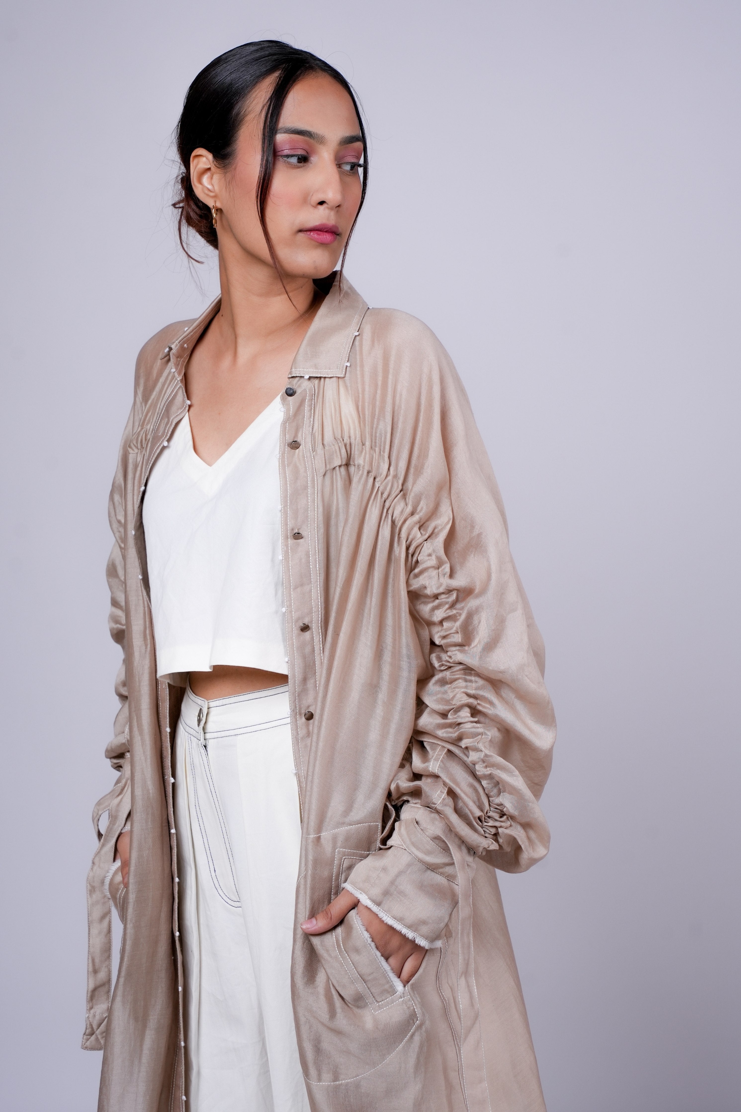 Beige Robe With Inner