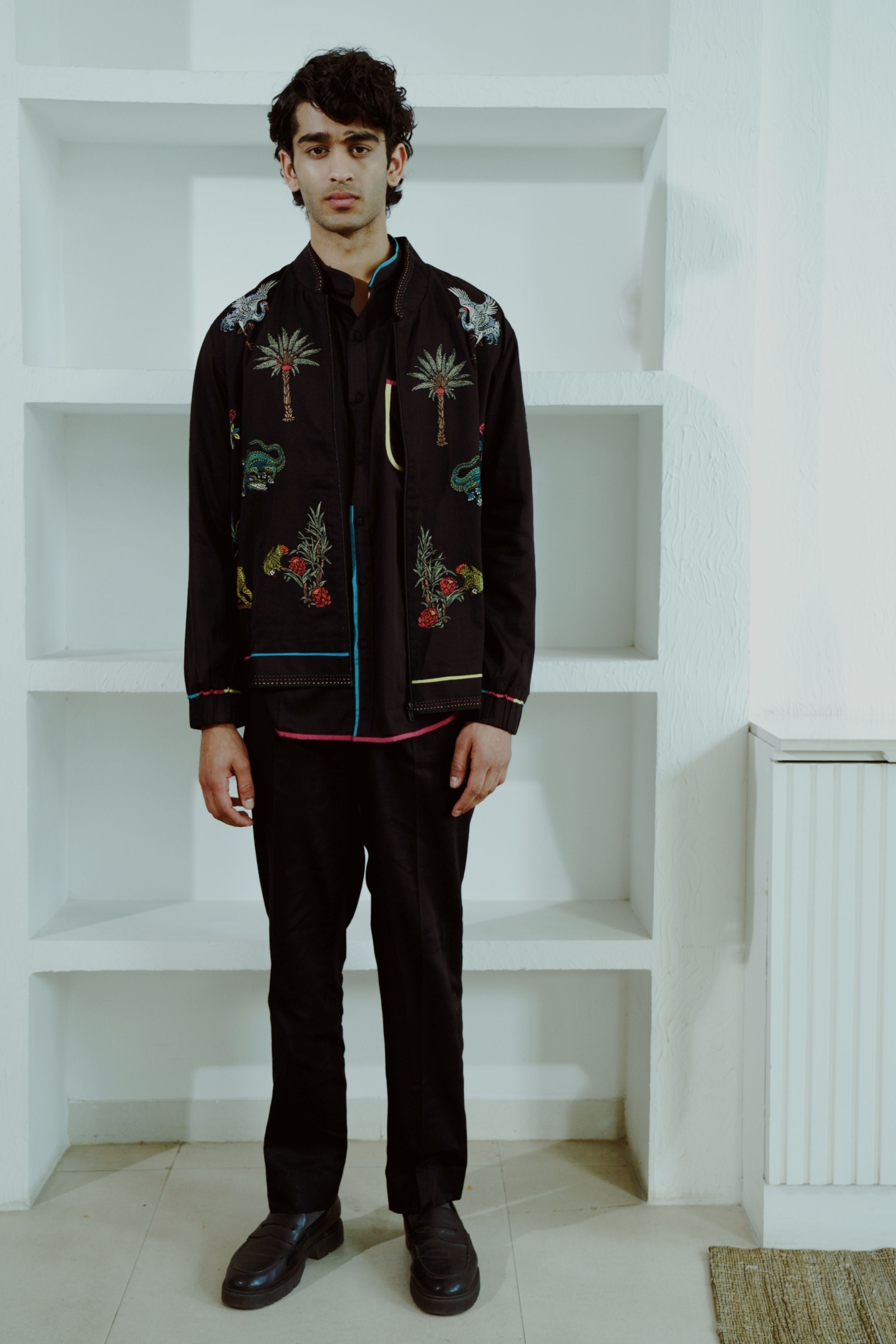 Black  Animal Kingdom Kurta Set